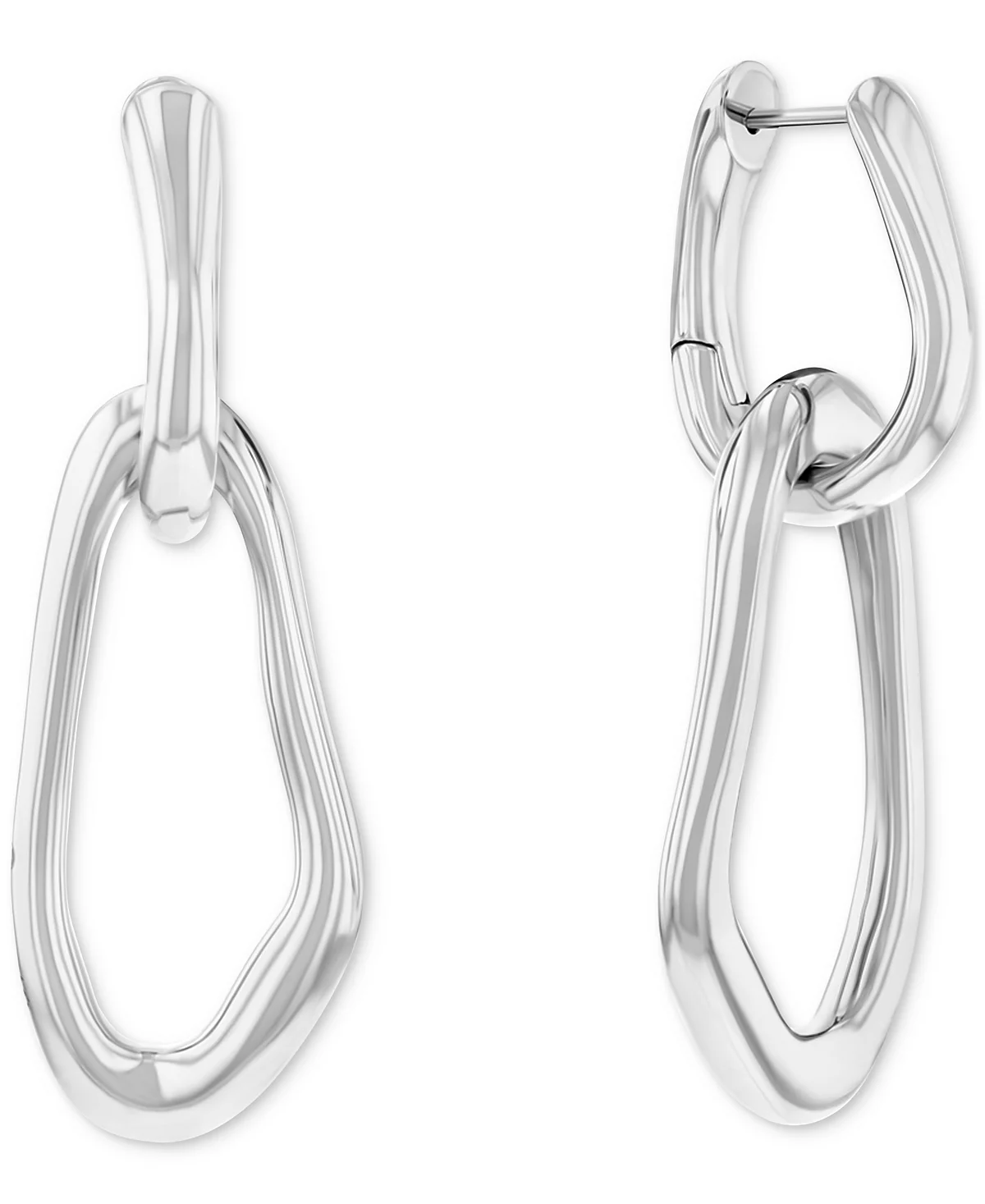 Calvin Klein Silver-Tone CK Statement Links Drop Earrings 17090₽