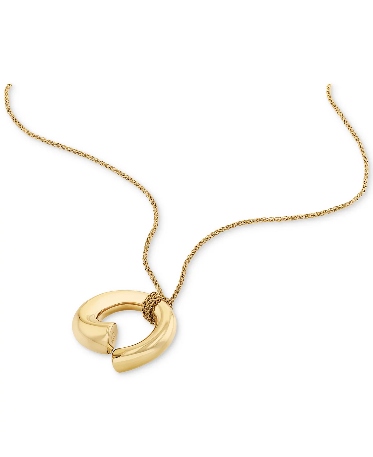 Calvin Klein Gold-Tone CK Spiral Pendant Necklace 22 2 extender 17090₽