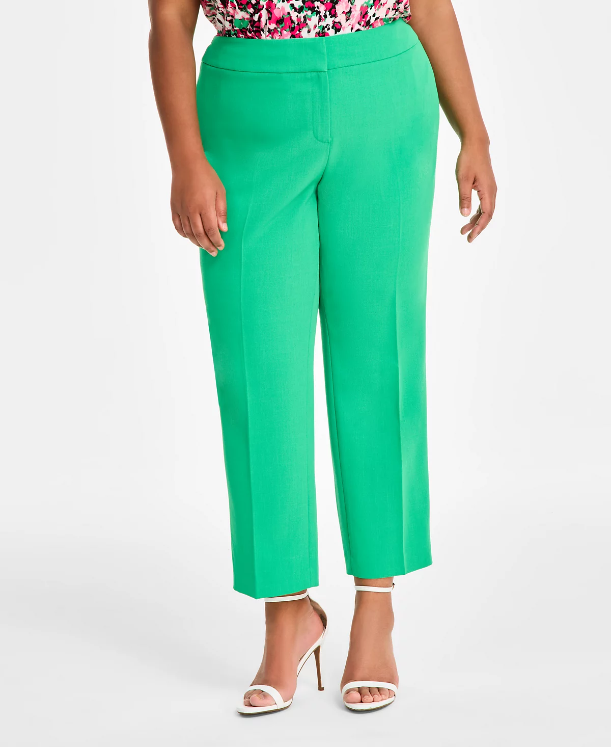 Kasper Plus Size Stretch-Crepe Straight-Fit Suit Pants
