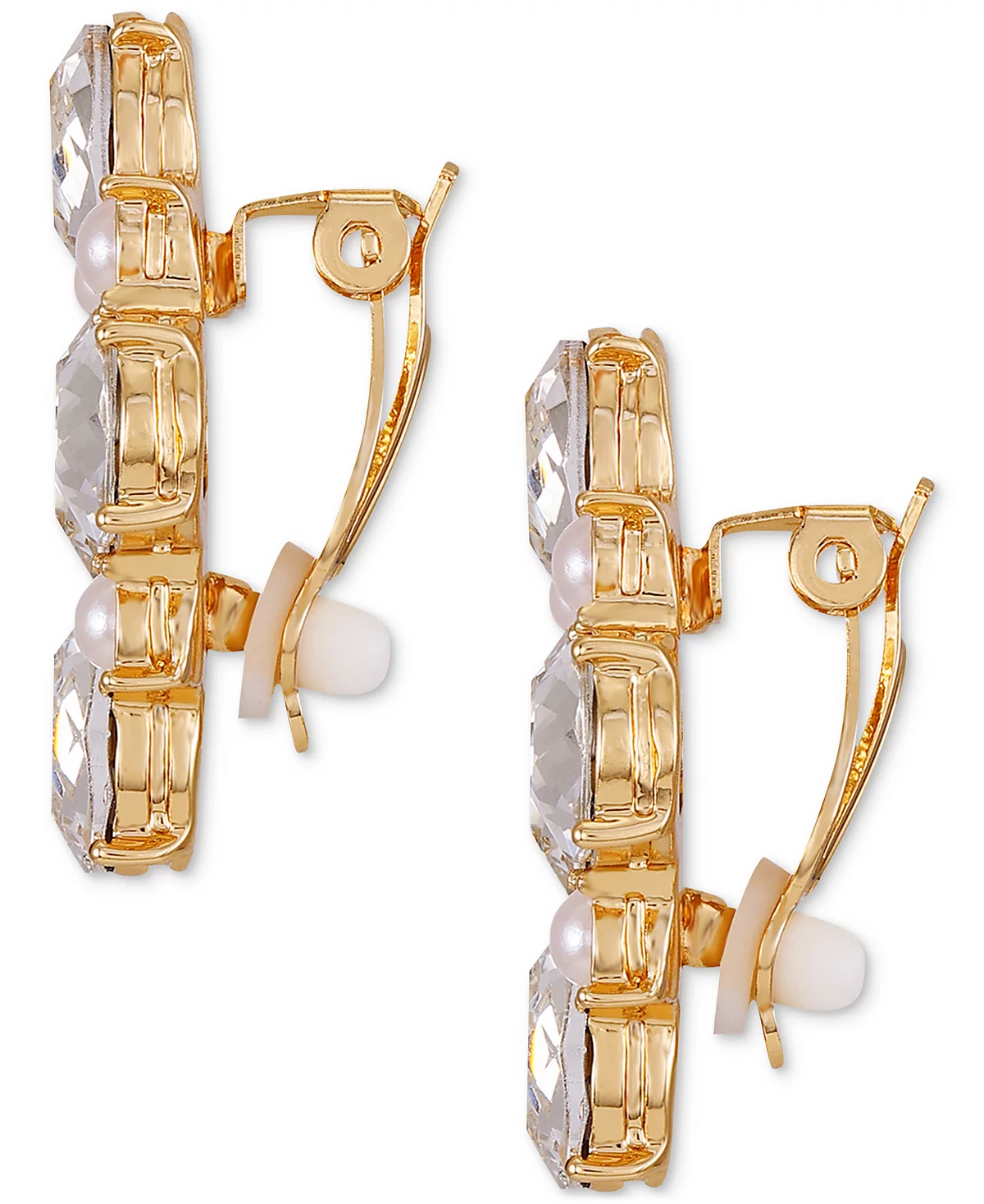 GUESS Stone - Imitation Pearl Flower Clip-On Stud Earrings 1890₽