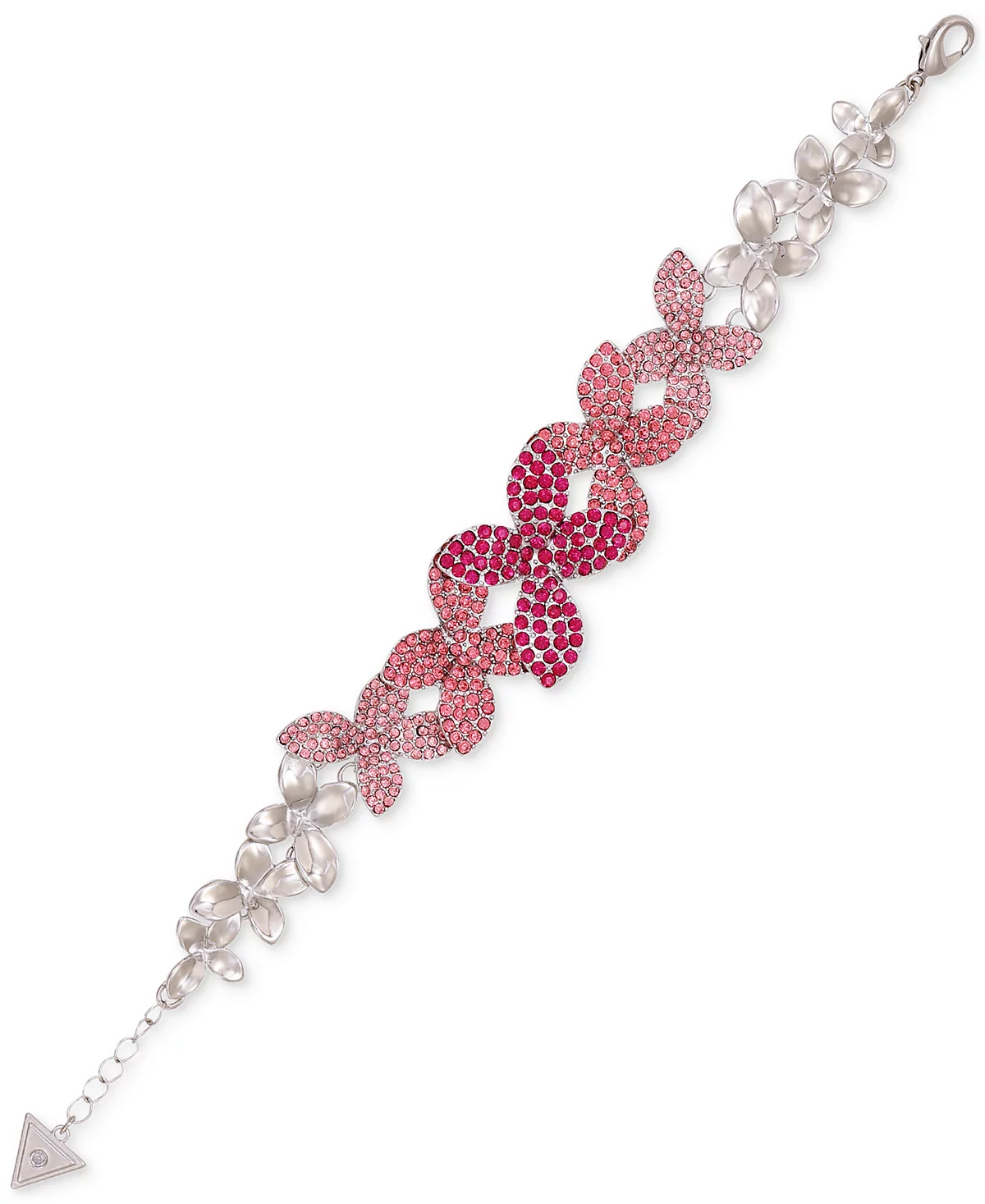 GUESS Silver-Tone Crystal Pav Large Flower Link Bracelet 2990₽