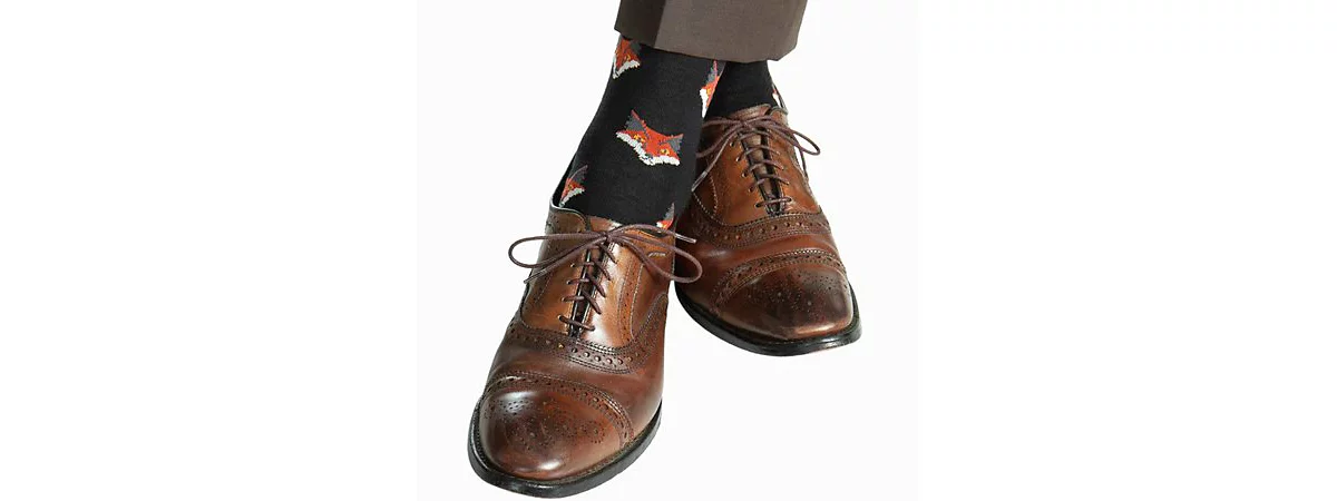 Trafalgar What Did The Fox Say Mid-Calf Mercerized Cotton Novelty Socks (1 Pair)