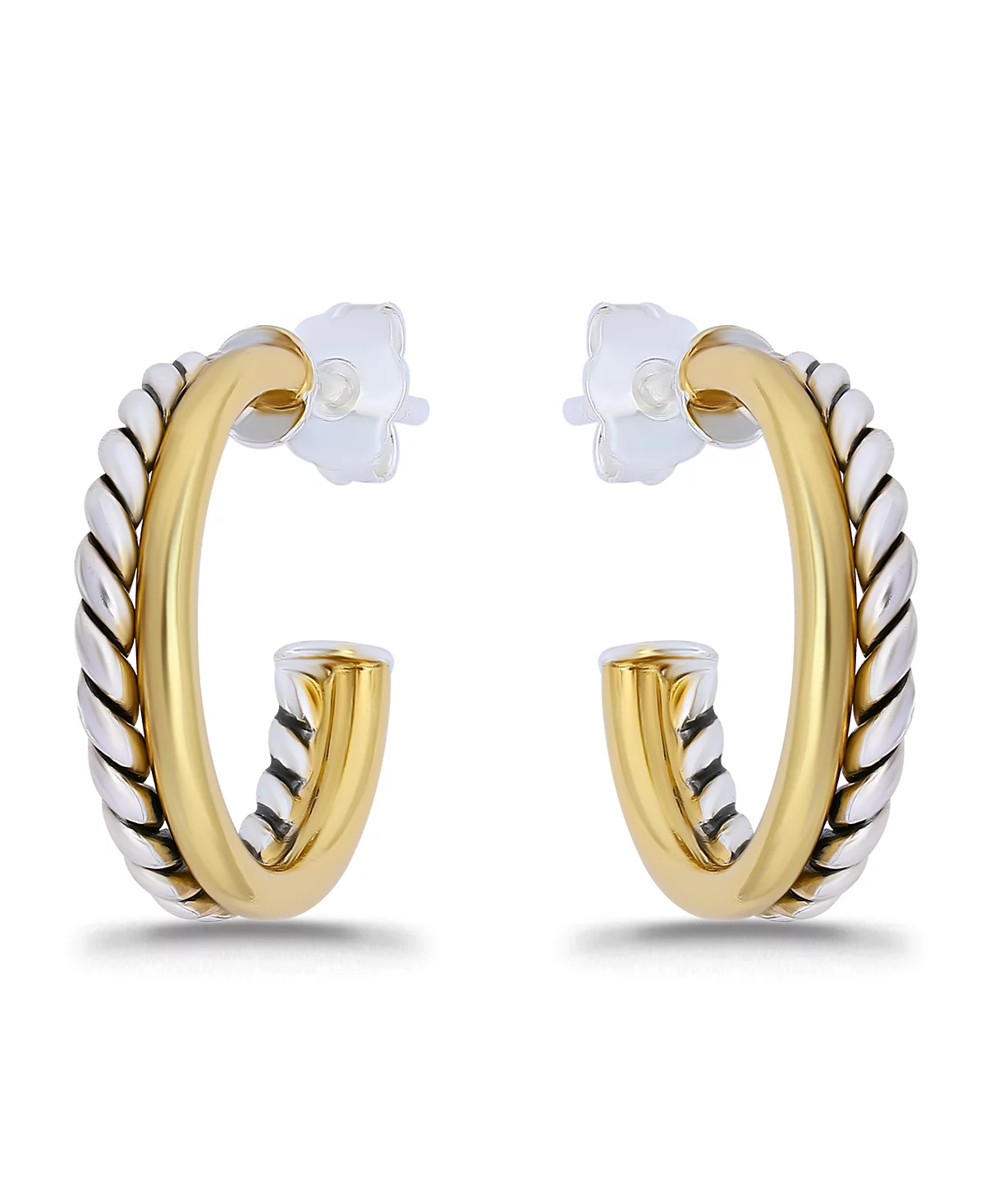 Macys Oxidized Polish Tubing Post Hoop Earrings 5090₽