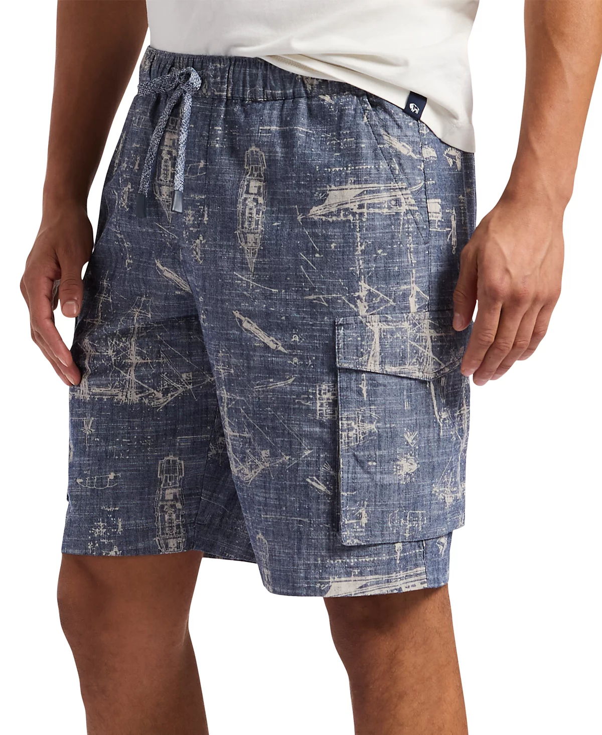 Mens Relaxed-Fit Halten Nautical Graphic Cargo Shorts 9890₽