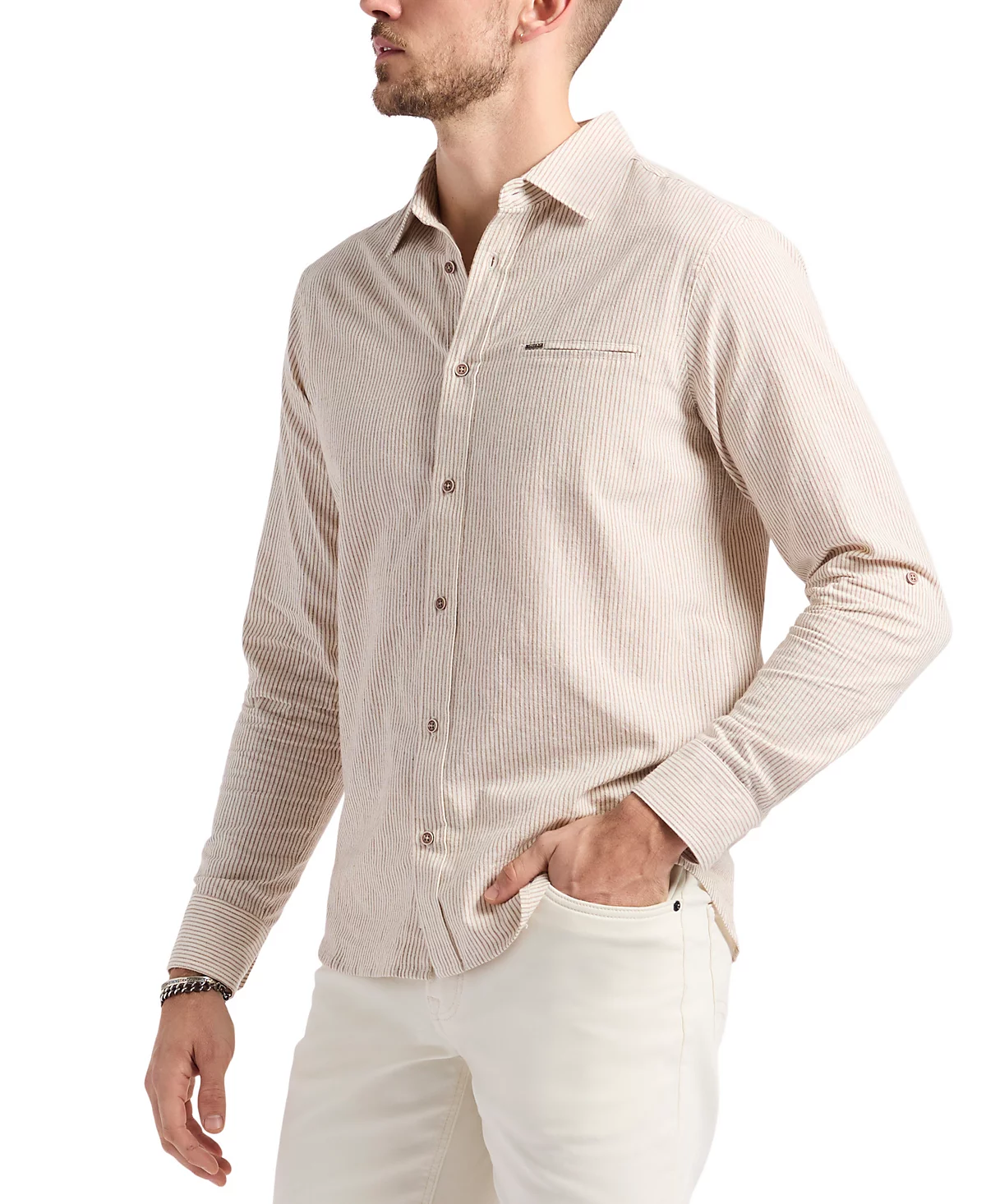 Mens Simbo Modern-Fit Stripe Button-Down Shirt 11290₽