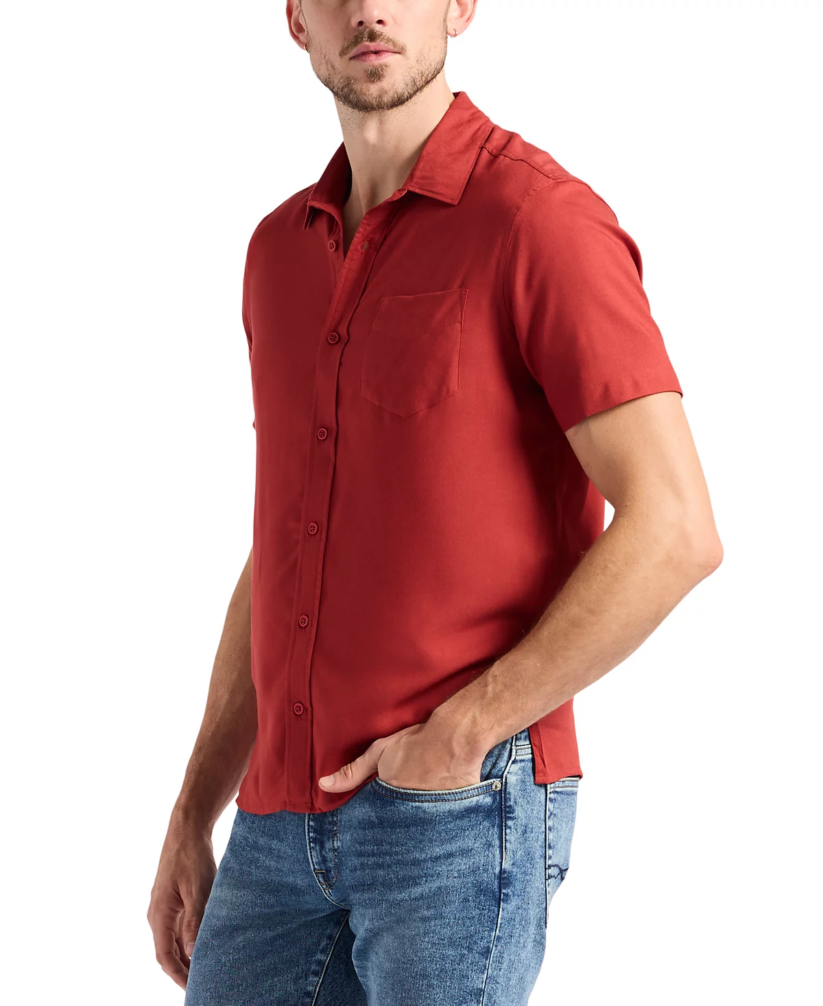 Men's Sirilo Fitted Short Sleeve Button-Front Shirt