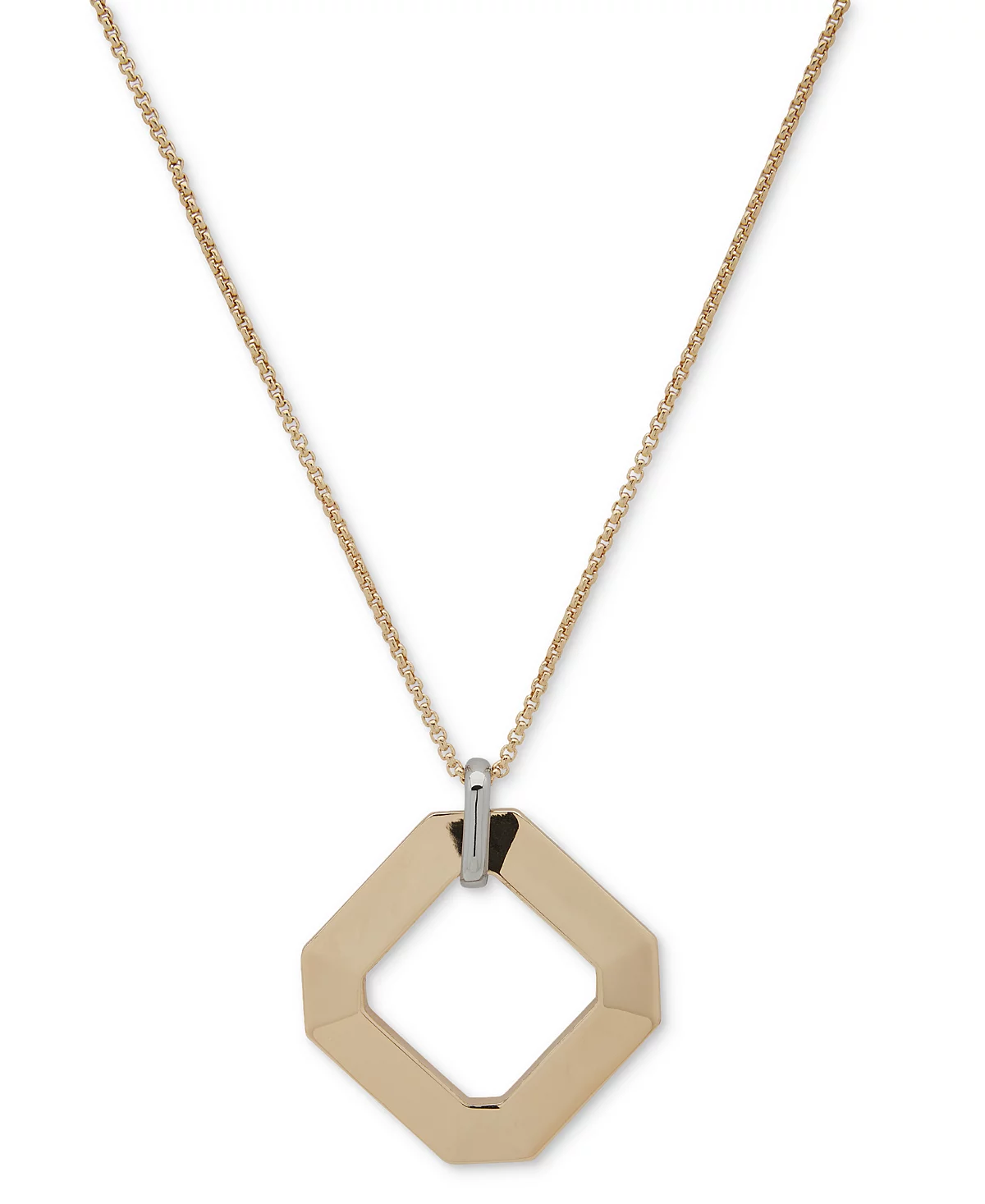 KARL LAGERFELD PARIS Two-Tone Faceted Geometric 36 Adjustable Pendant Necklace 9090₽