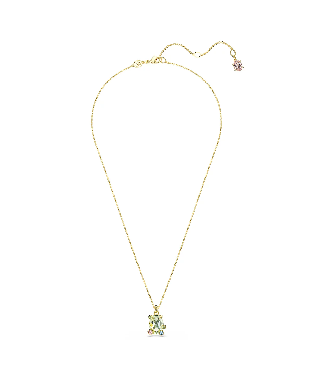 Разноцветное колье-подвеска Swarovski Gema с позолотой, смешанная огранка