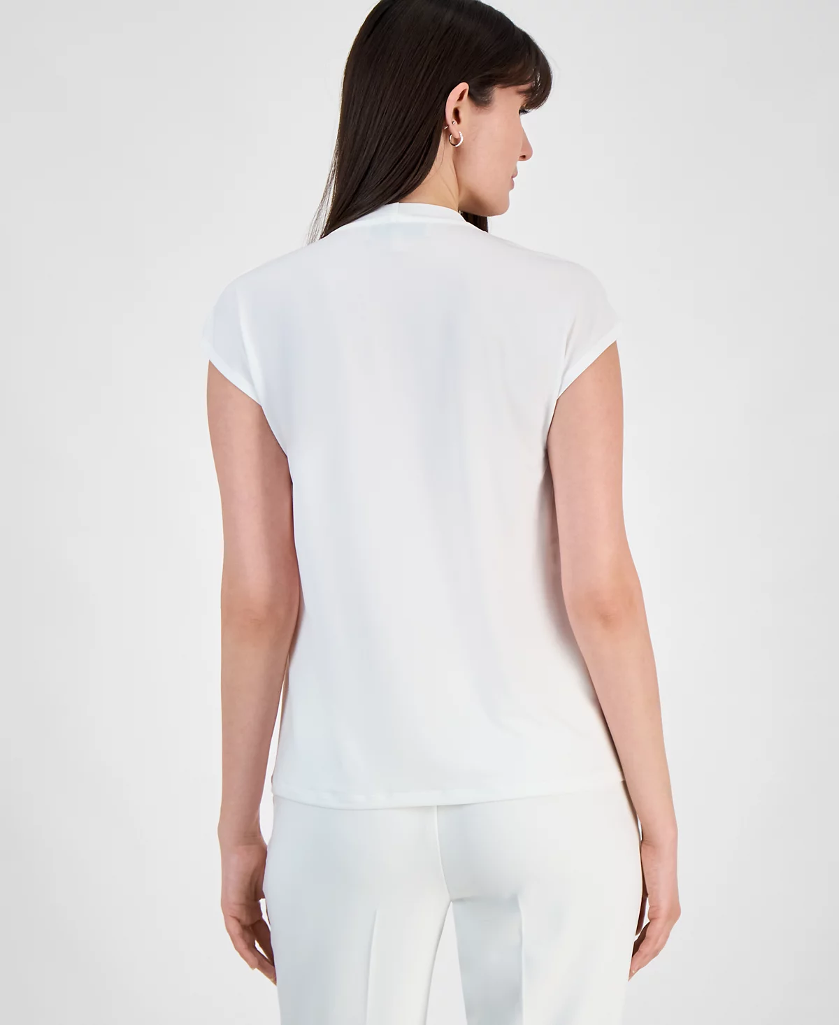 Kasper Women's Pleated-Detail V-Neck Top
