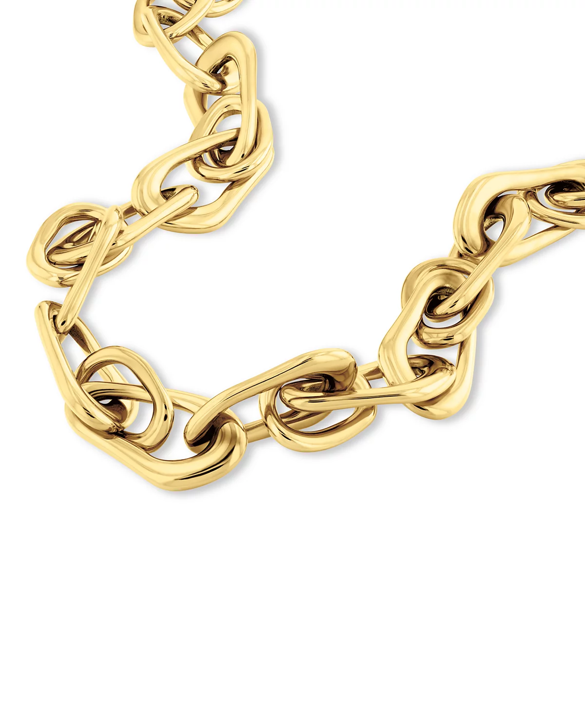 Calvin Klein Gold-Tone Stainless Steel CK Statement Link Collar Necklace 14 2 extender 34290₽