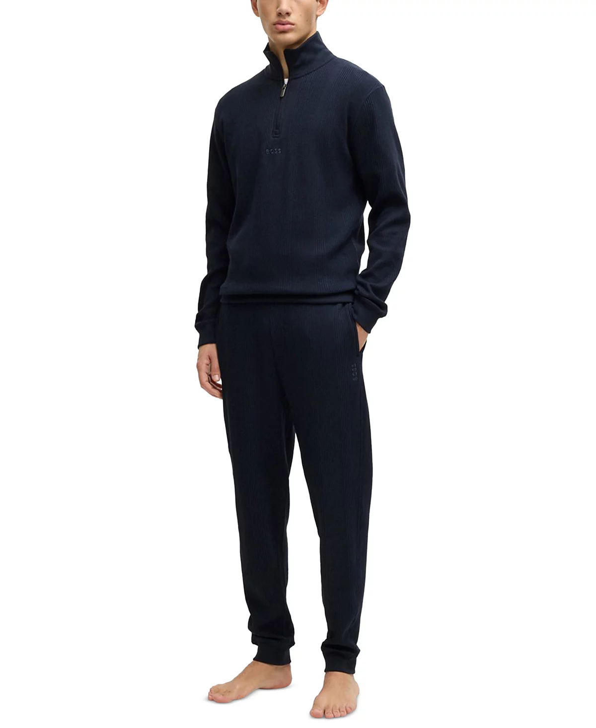 BOSS Mens Structure Quarter-Zip Pajama Jacket 18690₽