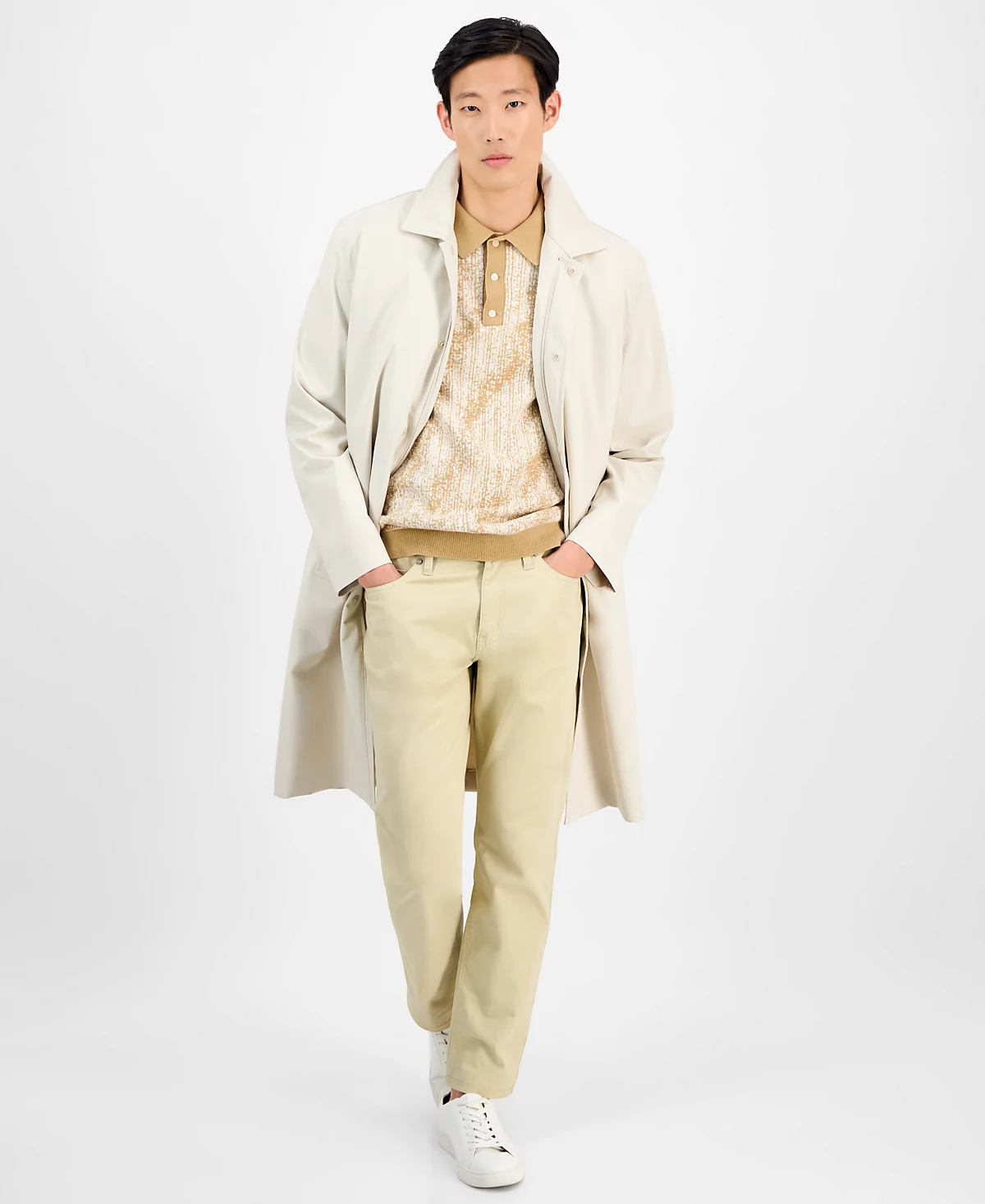 Alfani Mens Sand-Pattern Sweater Polo Shirt Exclusively at Macys 9090₽