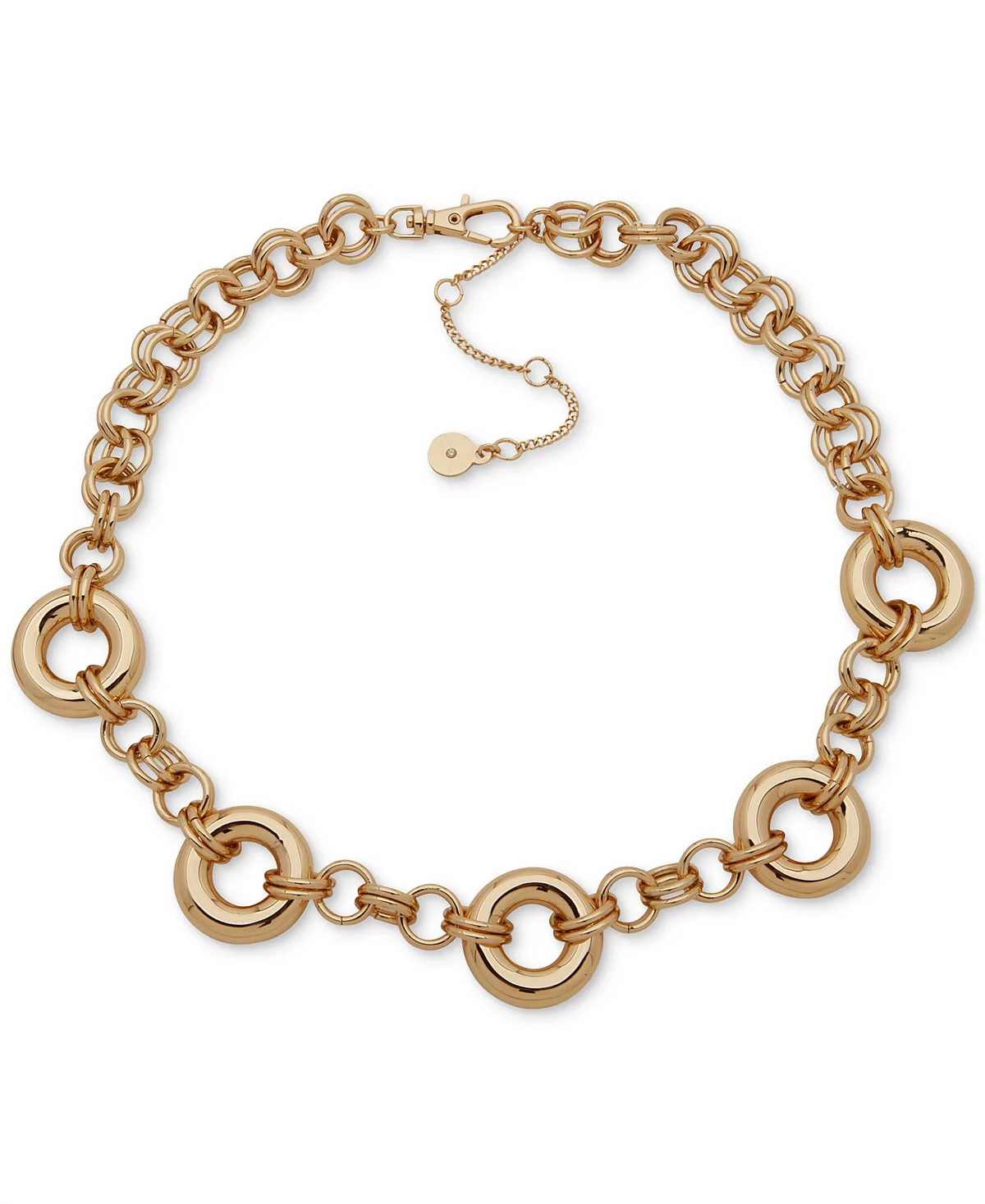 DKNY Gold-Tone Double Cable Chain Collar Necklace 16 3 extender 12890₽