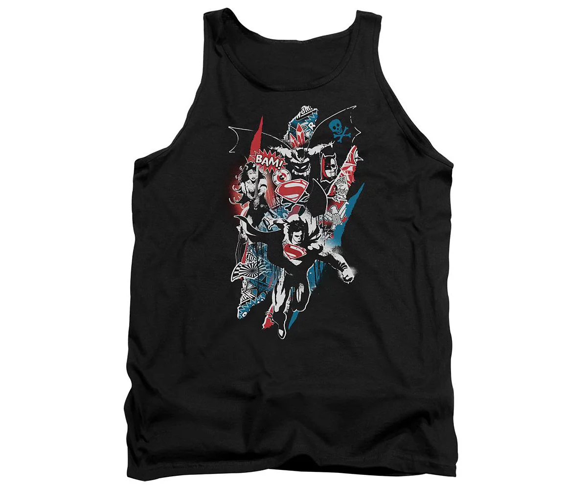 Batman V Superman Mens Ripped Trio 2 Adult Tank Top