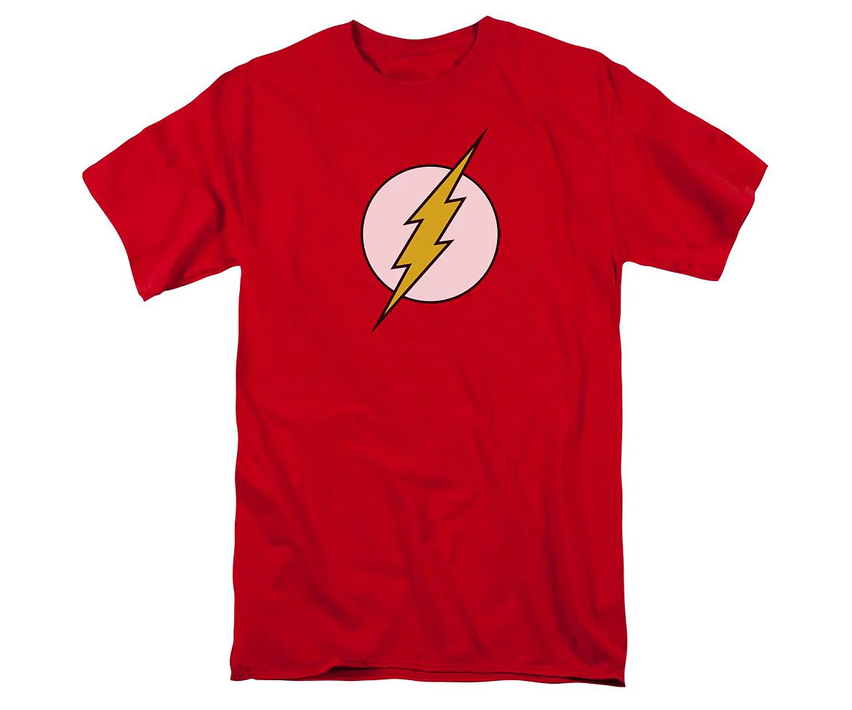 Dc Flash Mens DC Comics Flash Flash Logo Short Sleeve Adult Tee / T-Shirt