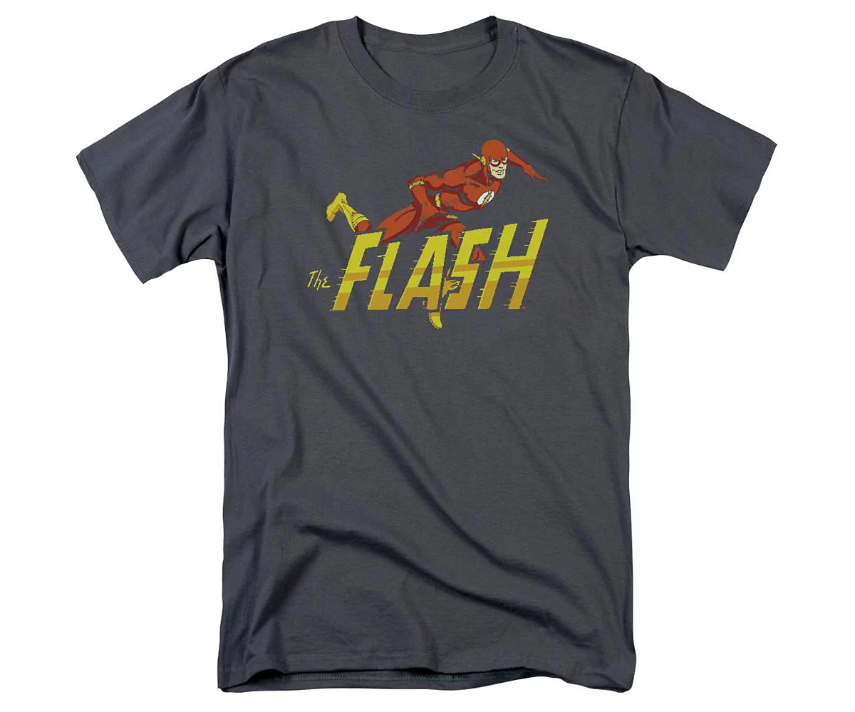 Dc Flash Mens DC Comics Flash 8 Bit Flash Short Sleeve Adult Tee / T-Shirt
