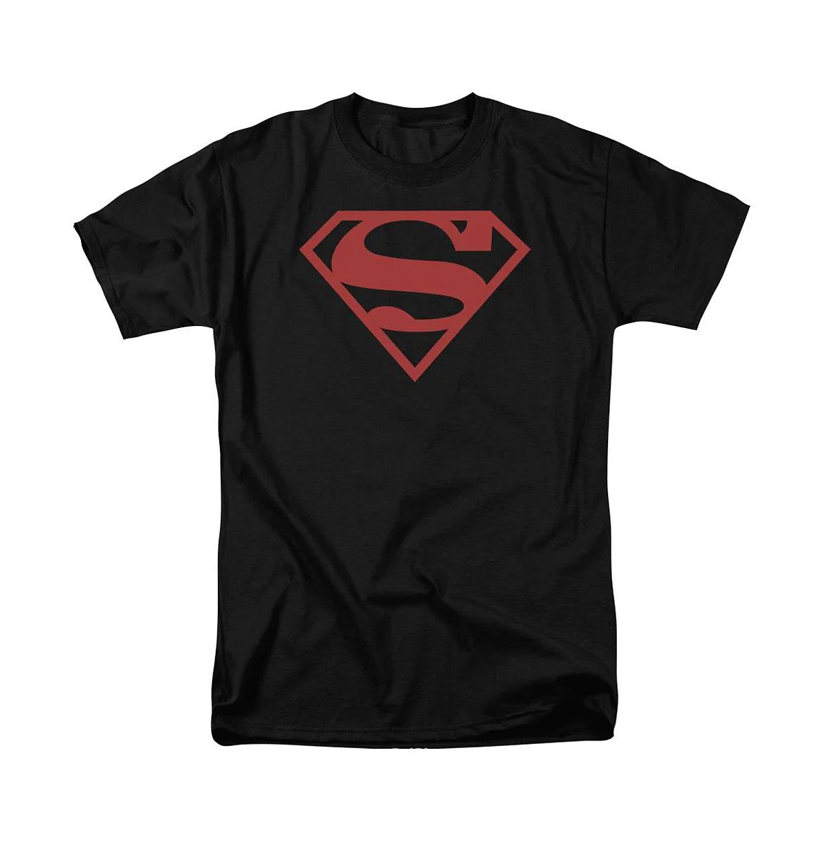 Superman Mens Red On Black Shield Short Sleeve Adult Tee T-Shirt 5190₽