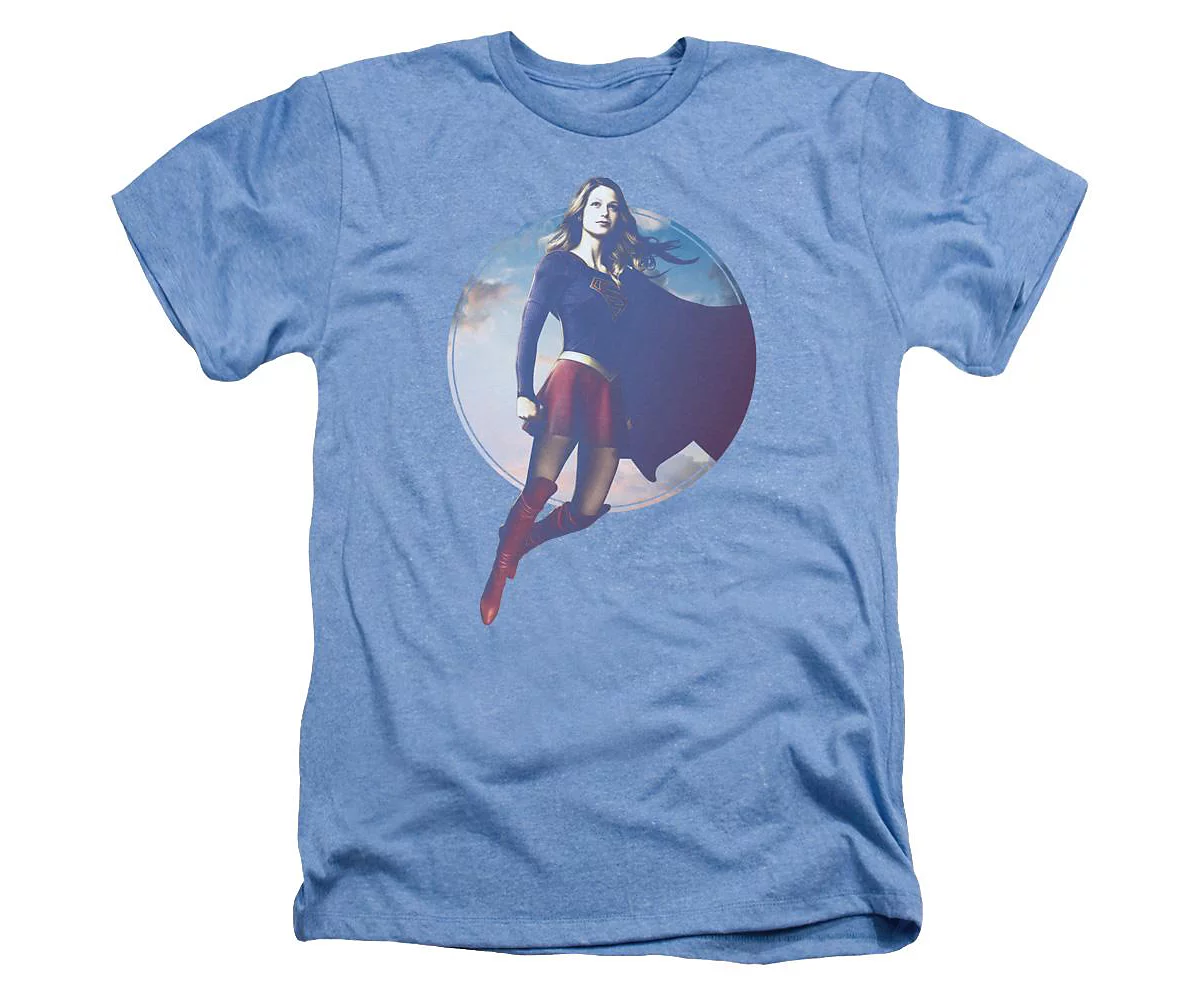 Supergirl Mens Cloudy Circle Adult Heather Tee T-Shirt 5390₽