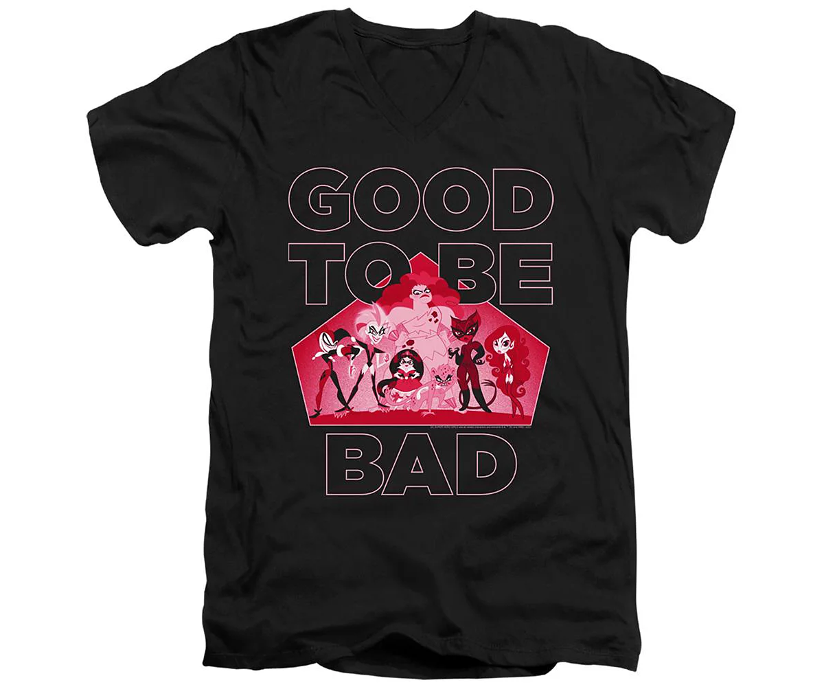 DC Wonder Woman Mens Dc Superhero Girls DC Comics Superhero Girls Good To Be Bad Short Sleeve Adult V Neck Premium Cotton Tee T-Shirt 5490₽
