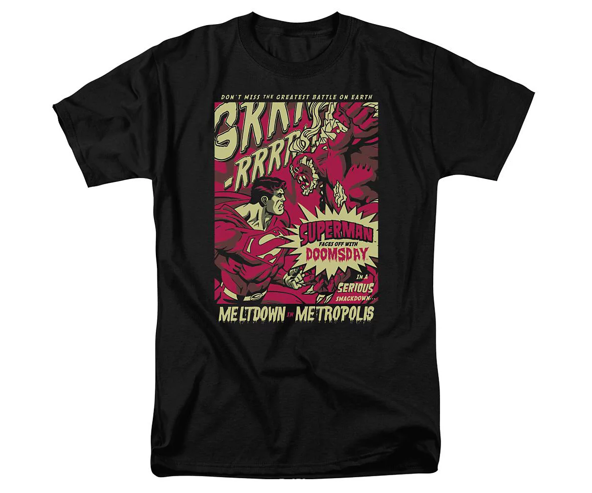 Superman Mens Metropolis Meltdown Short Sleeve Adult Tee T-Shirt 5990₽