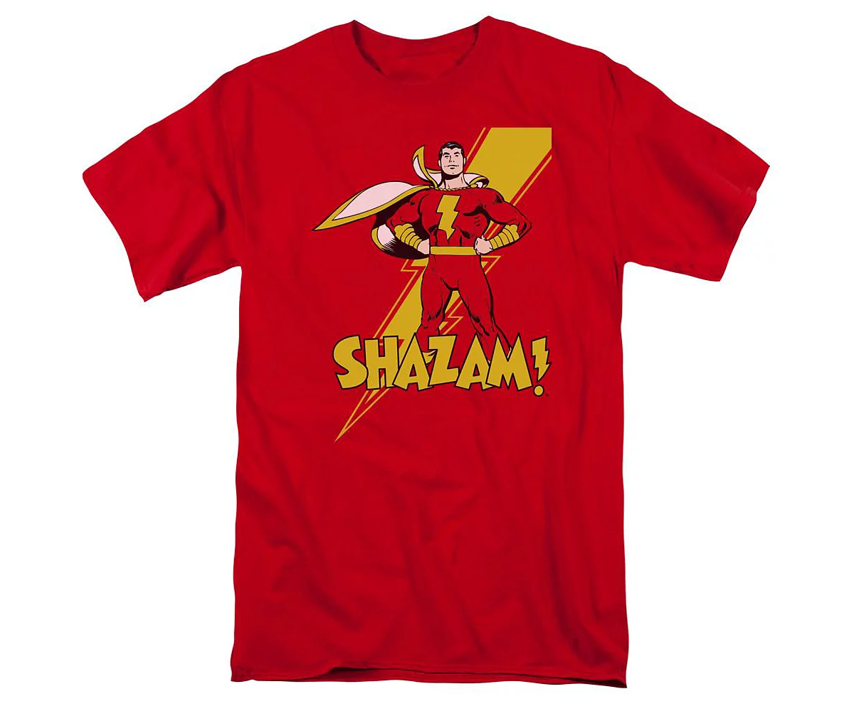 Dc Shazam Mens DC Comics Shazam Shazam Short Sleeve Adult Tee / T-Shirt