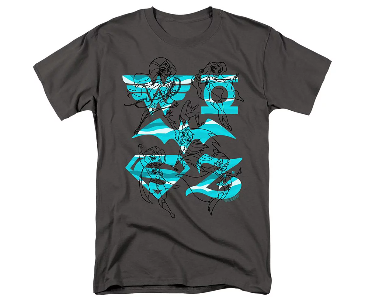 DC Wonder Woman Men's Dc Superhero Girls DC Comics Superhero Girls Line Art Group Short Sleeve Adult Tee / T-Shirt