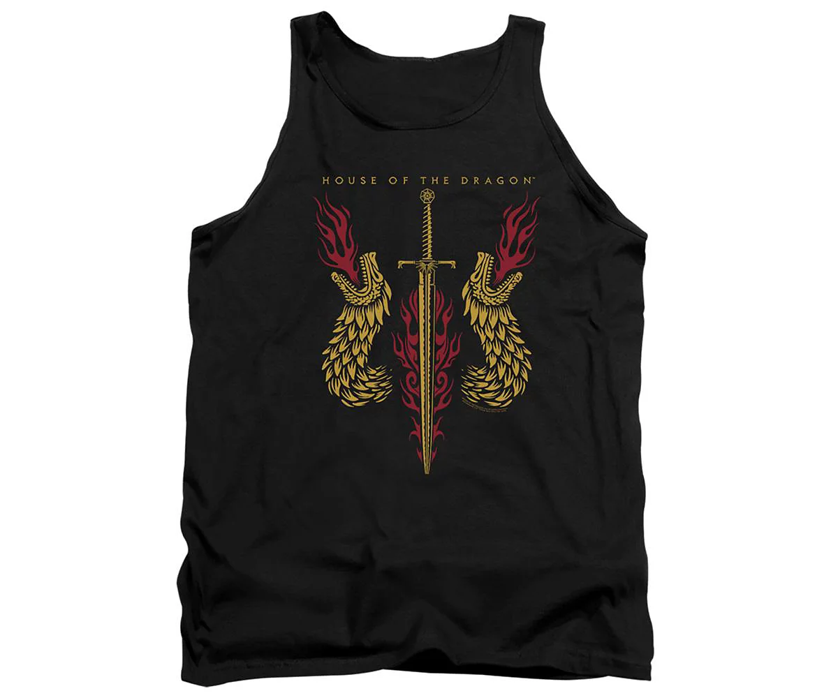 House Of The Dragon Men's Sword And Dragon Heads Adult Tank Top