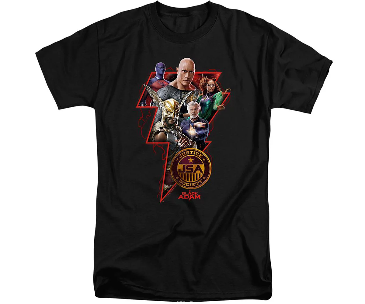 Black Adam Mens Character Bolt Short Sleeve Adult Tall Tee / T-Shirt