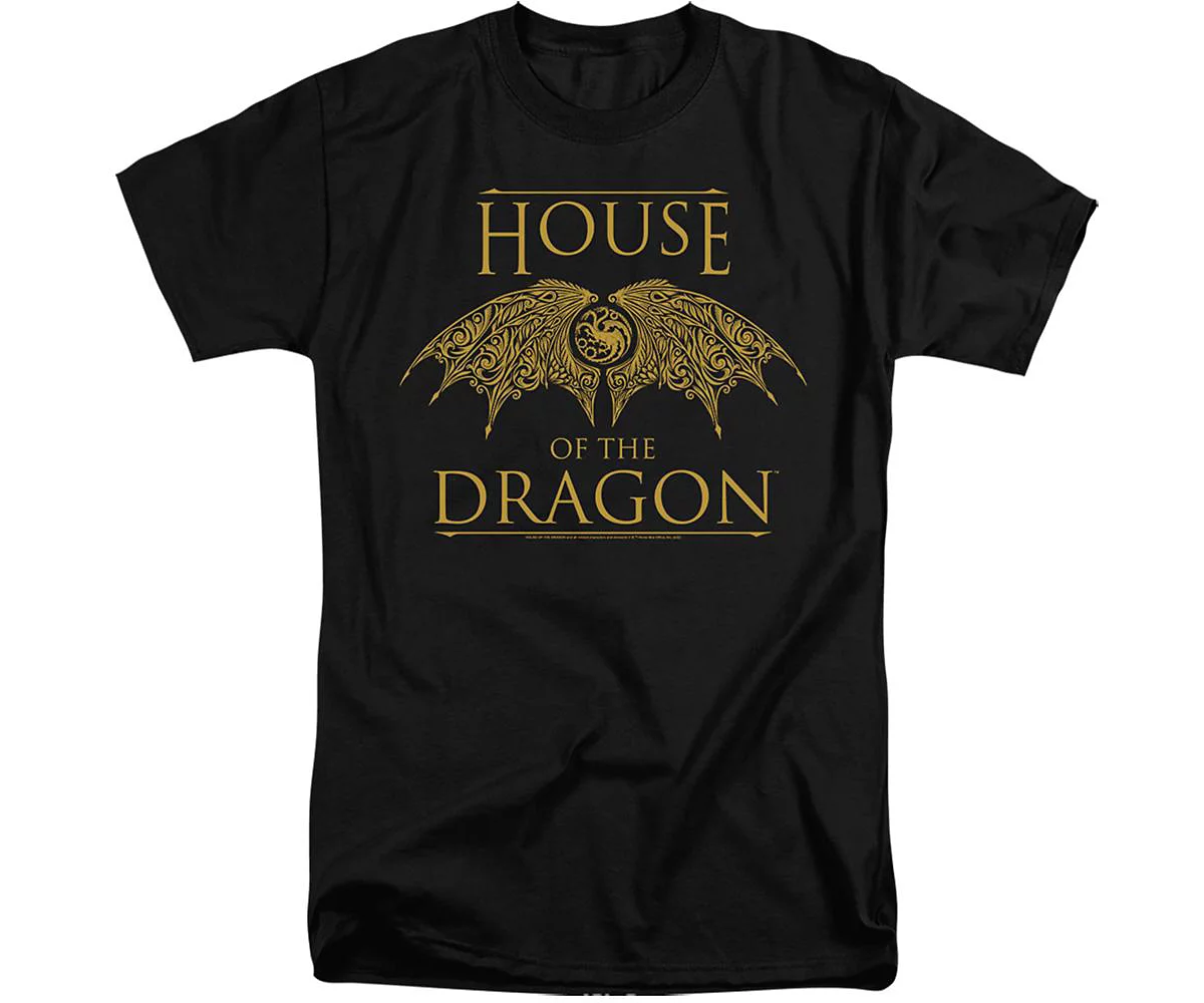 House Of The Dragon Mens Dragon Wings Short Sleeve Adult Tall Tee T-Shirt 5990₽