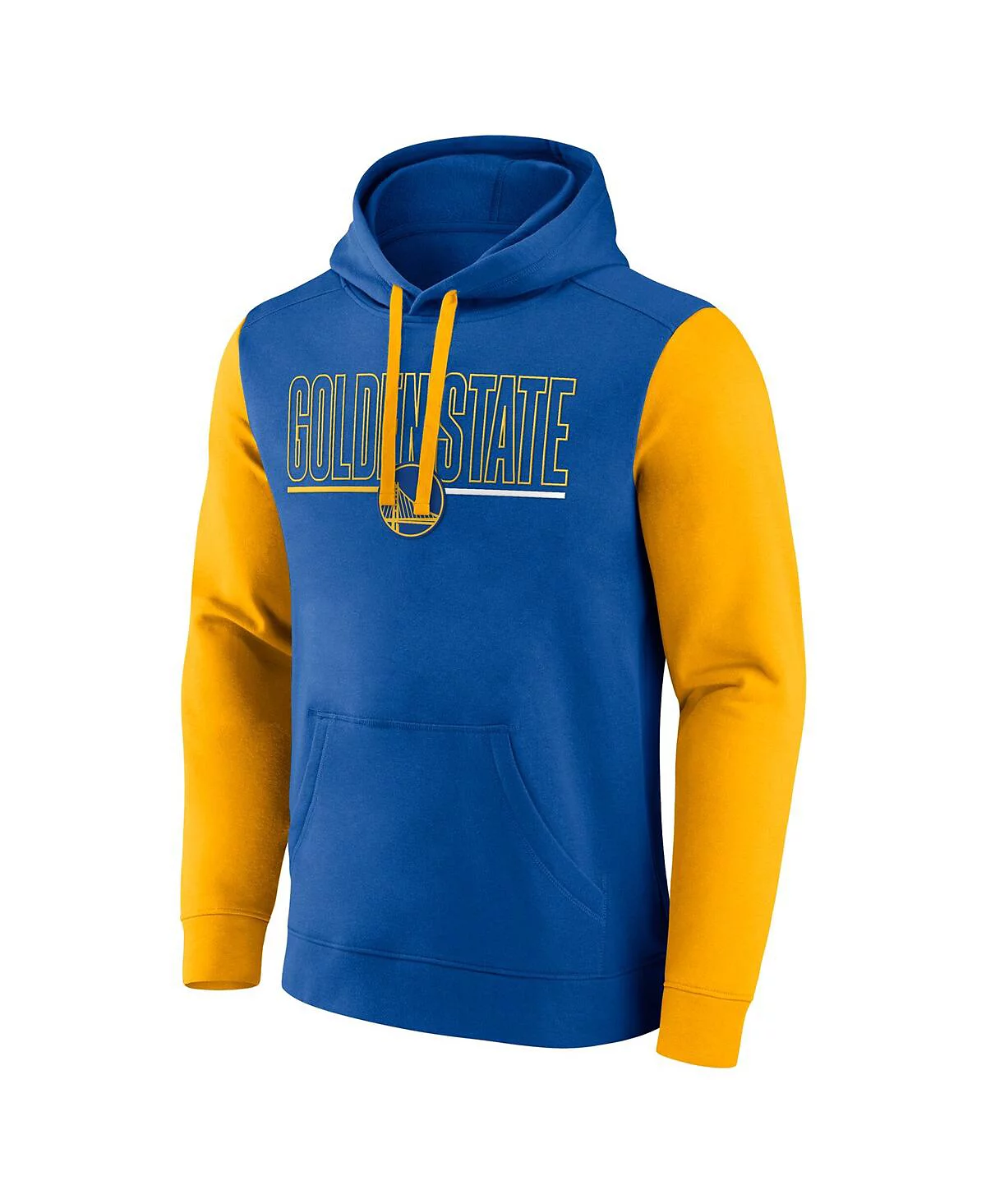 Logo Athletic Men's Royal Golden State Warriors Outline Colorblock Pullover Hoodie