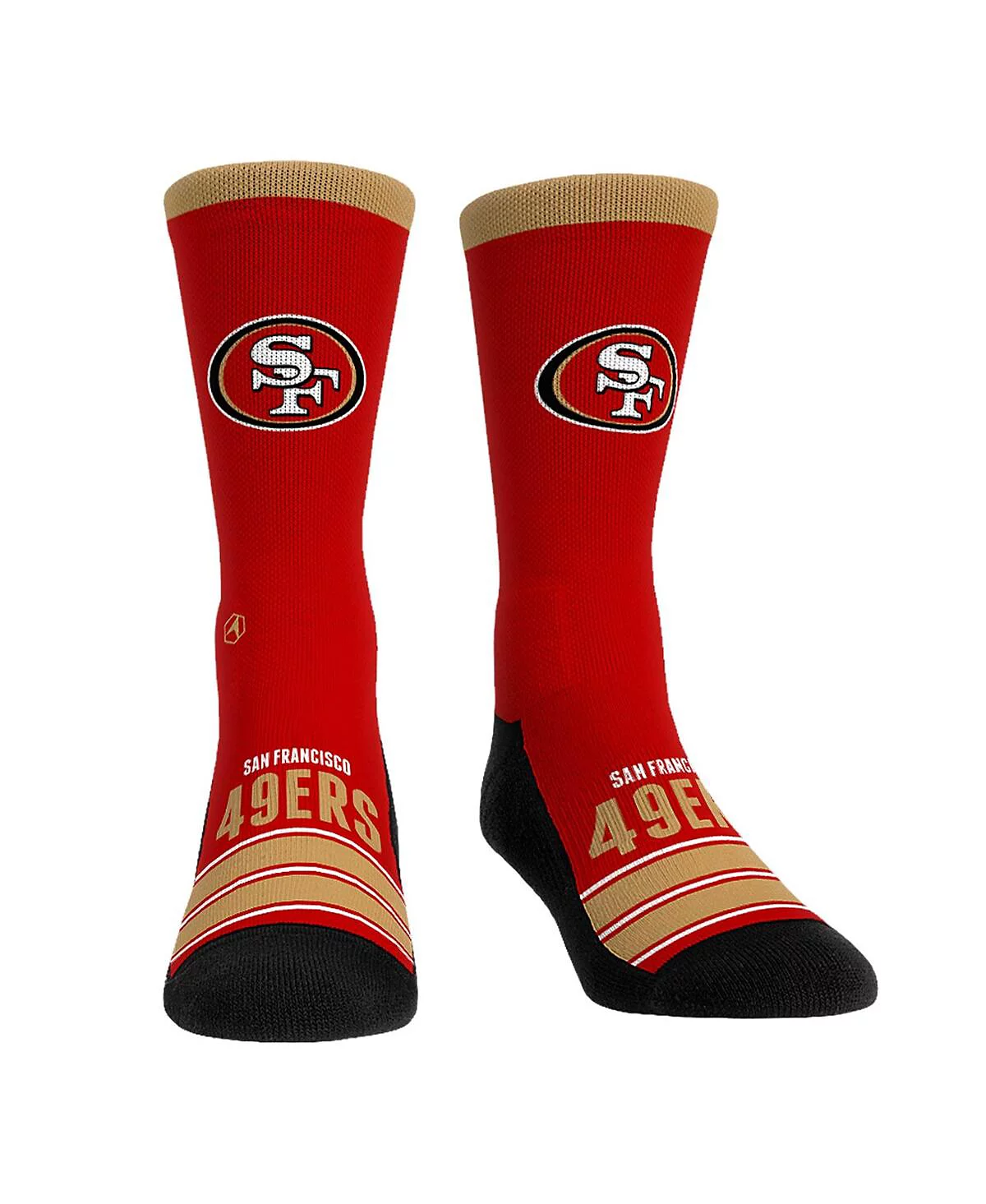 Rock Em Mens and Womens San Francisco 49ers Gametime Stripe Crew Socks 3790₽