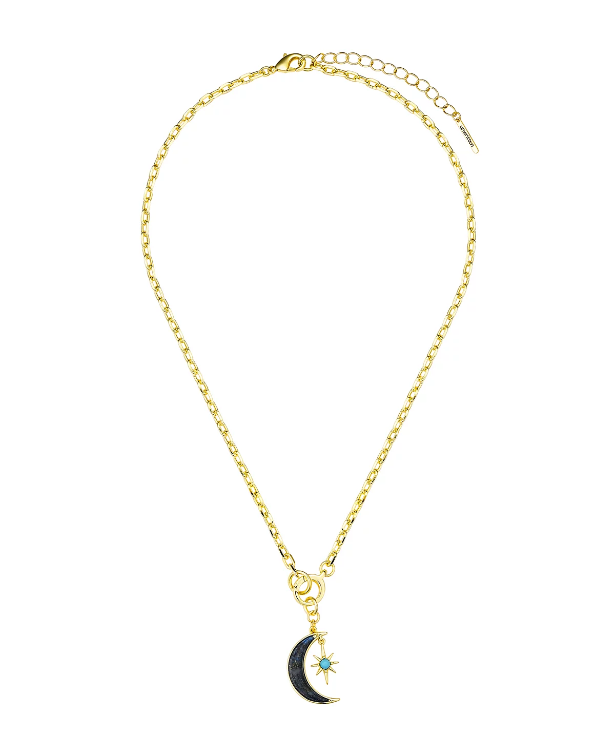 Unwritten Lapis Stone Moon Star Pendant Necklace 3390₽