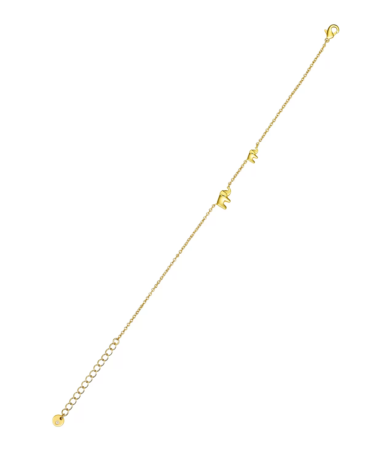 Unwritten Cubic Zirconia Elephant Bezel Layered Bolo Bracelet Set 4590₽