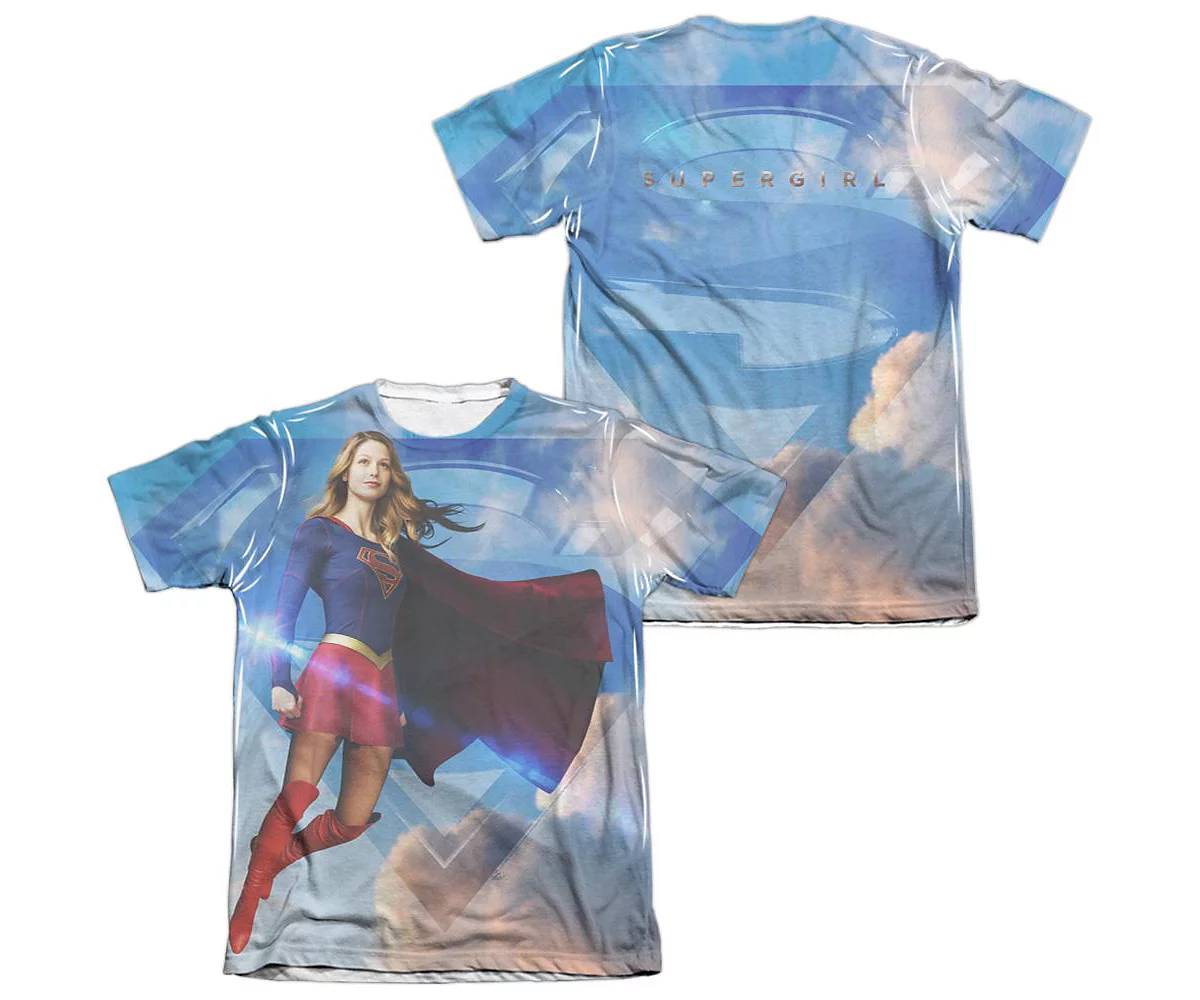 Supergirl Mens Up In The Sky FrontBack Print Adult PolyCotton Short Sleeve Tee T-Shirt 6490₽