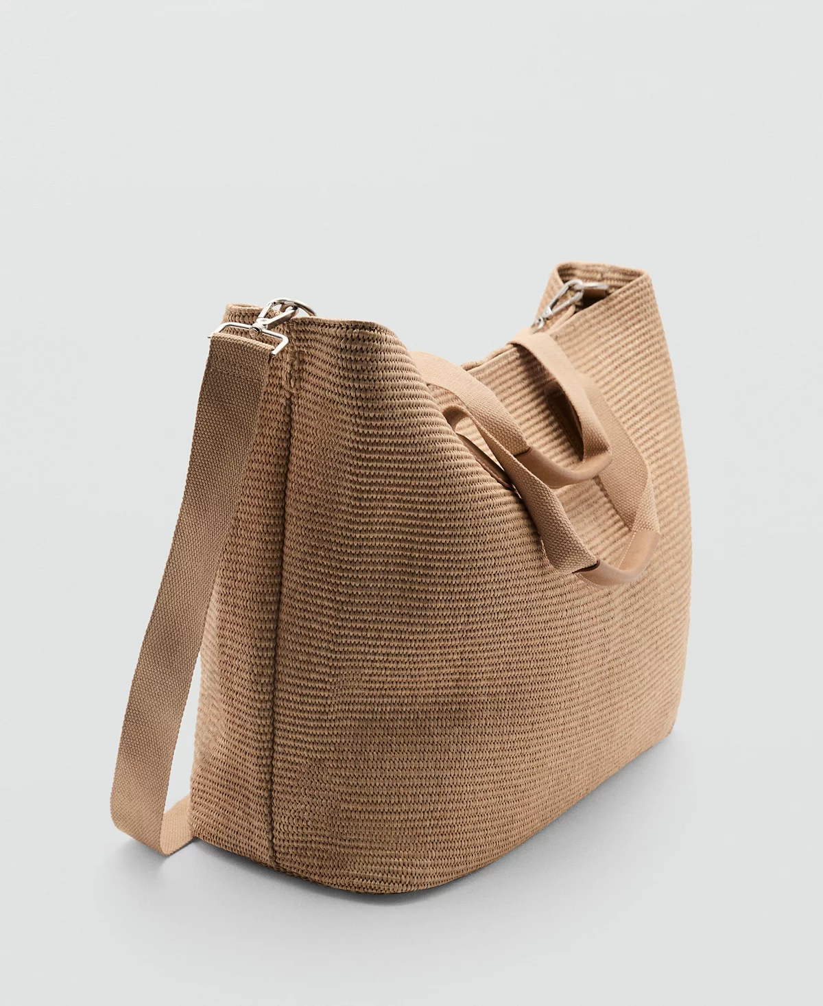 Mango Men's Raffia Tote Bag