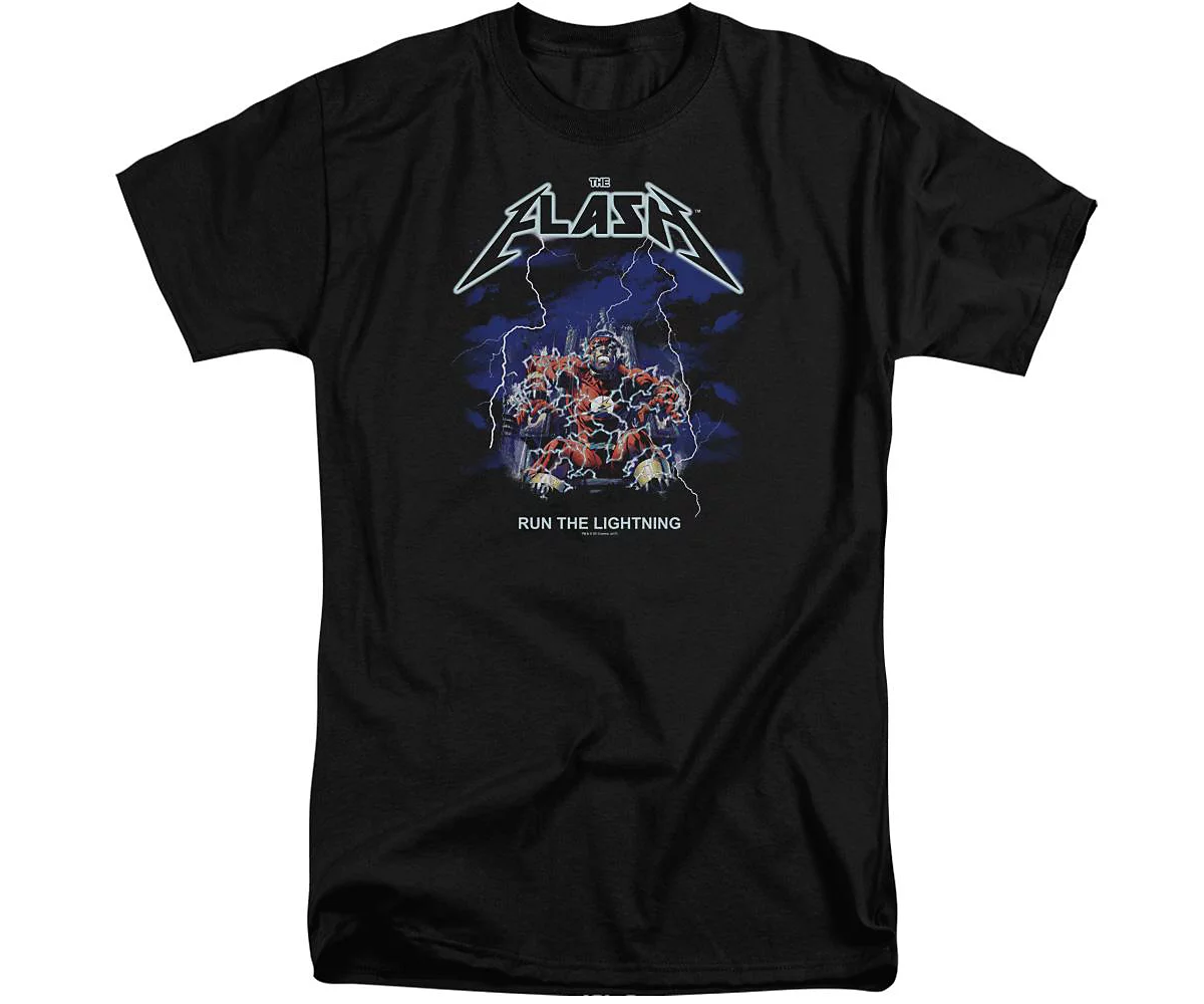 Dc Flash Mens DC Comics Flash Run The Lightning Short Sleeve Adult Tall Tee T-Shirt 5990₽