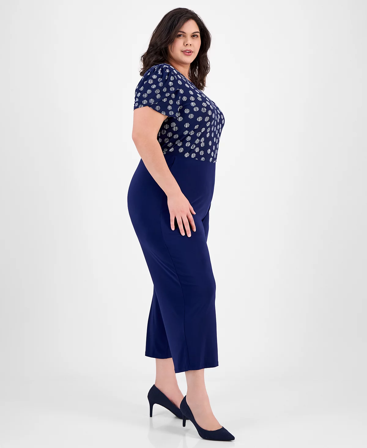AK Anne Klein Plus Size High-Rise Cropped Pull-On Pants