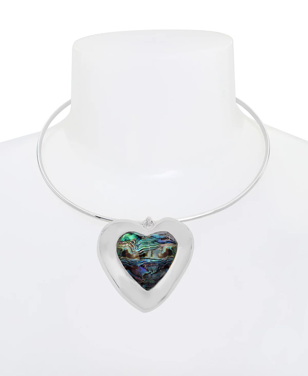 Robert Lee Morris Soho Faux Stone Heart Gem Pendant Wire Necklace