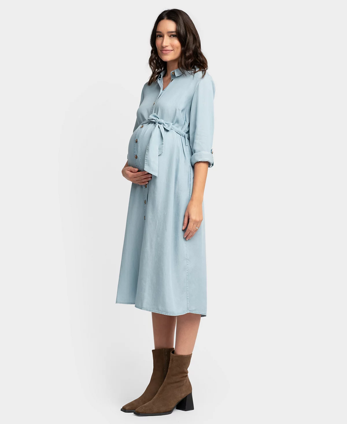 Seraphine Women's Maternity Denim Style Shirt Dress