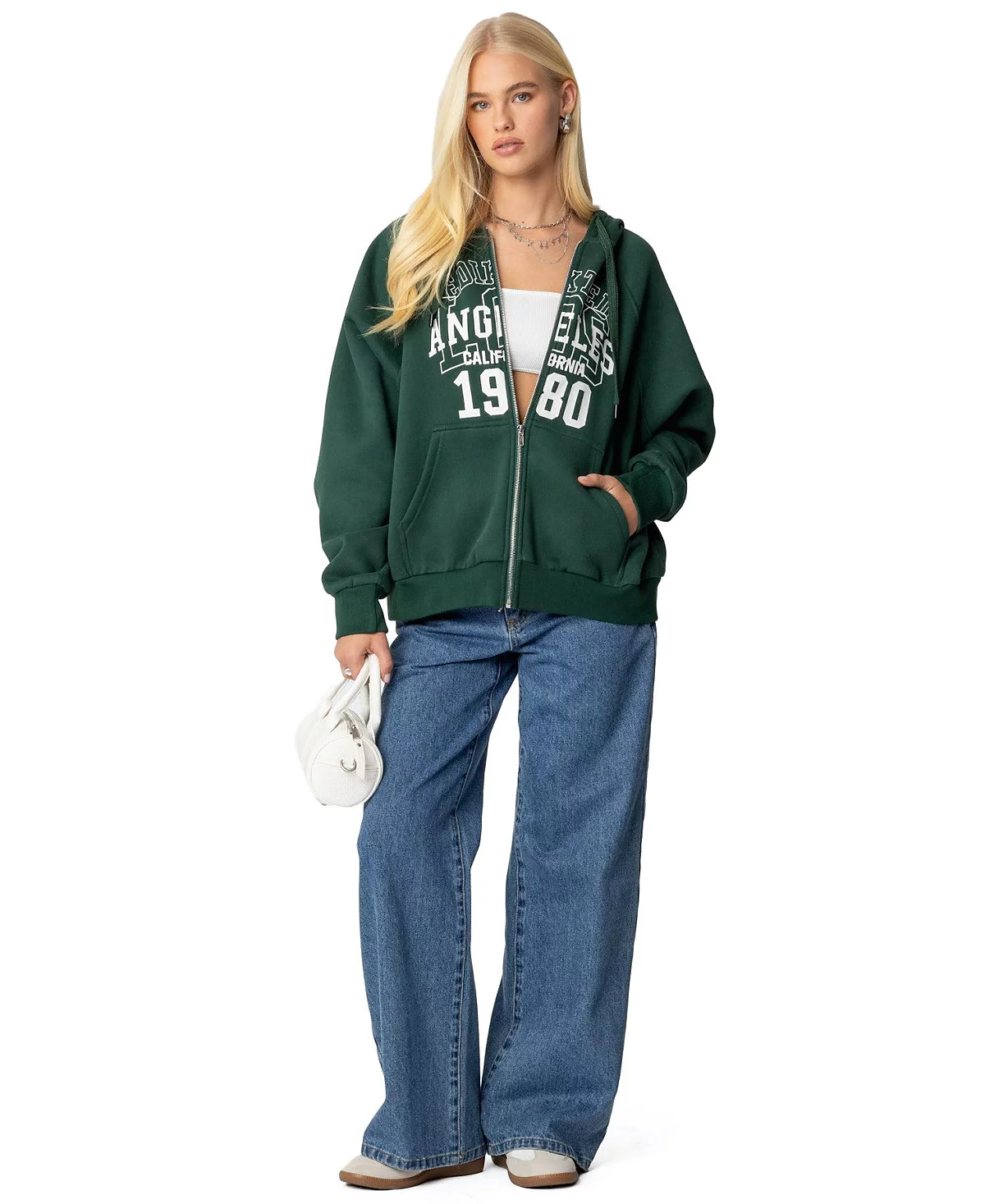 Edikted Womens 1980 Oversized Zip Up Hoodie 12590₽