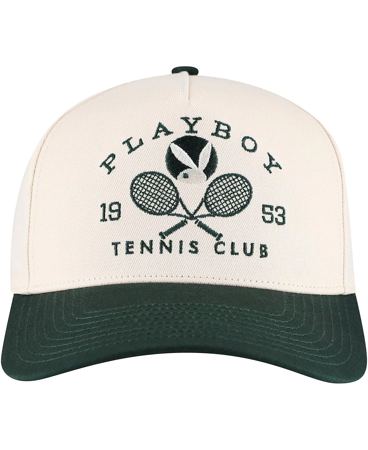 Lids Mens Cream Forest Green Playboy Tennis Club A-Frame Adjustable Hat 6690₽