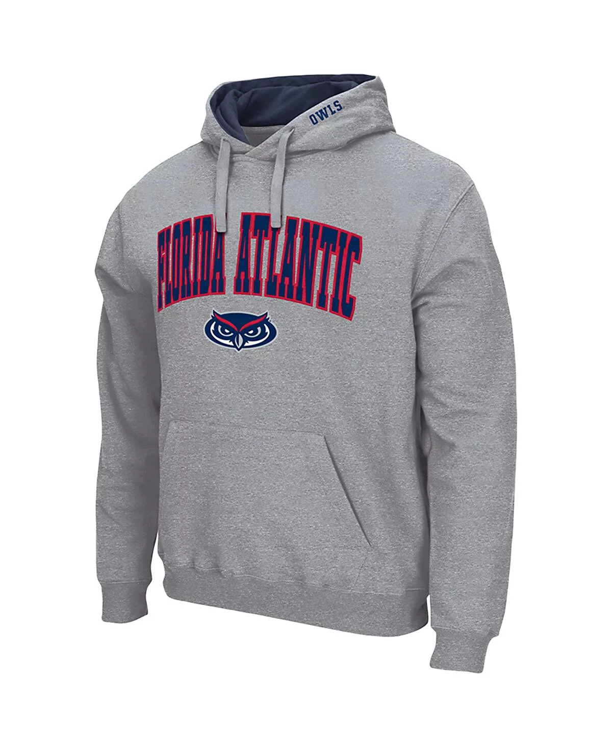 Colosseum Mens Heather Gray Florida Atlantic Owls Arch Logo 30 Pullover Hoodie 9490₽