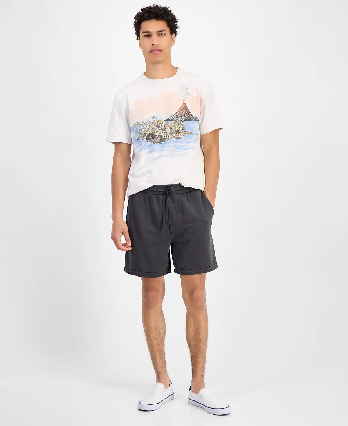 Sun Stone Mens Short Sleeve Lava Flow Graphic Crewneck T-Shirt Exclusively at Macys 4790₽