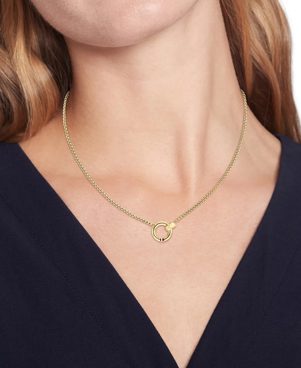 Tommy Hilfiger Circle Pendant Necklace 16 2 extender 10490₽