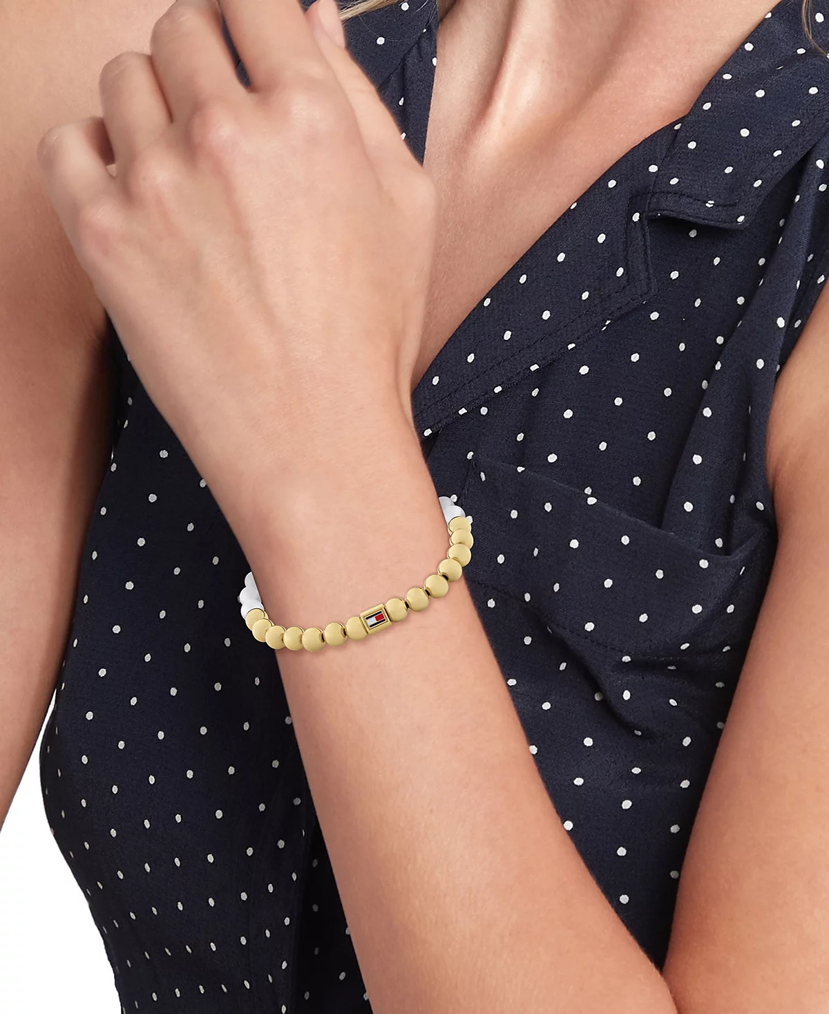 Tommy Hilfiger Gold-Tone colored Beaded Bracelet 12390₽