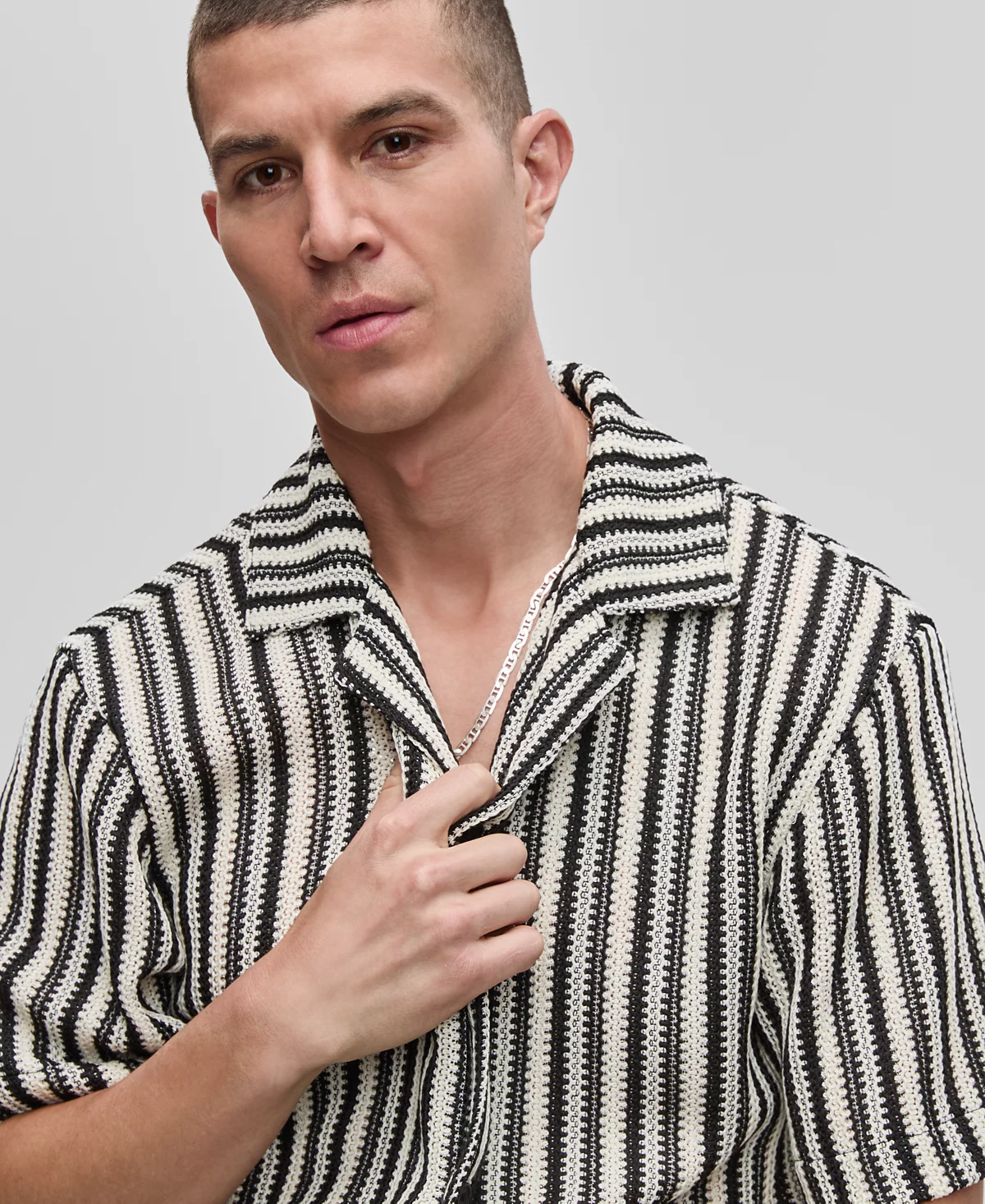 Mode of One Mens Vertical-Stripe Camp Collar Shirt Exclusively at Macys 8090₽