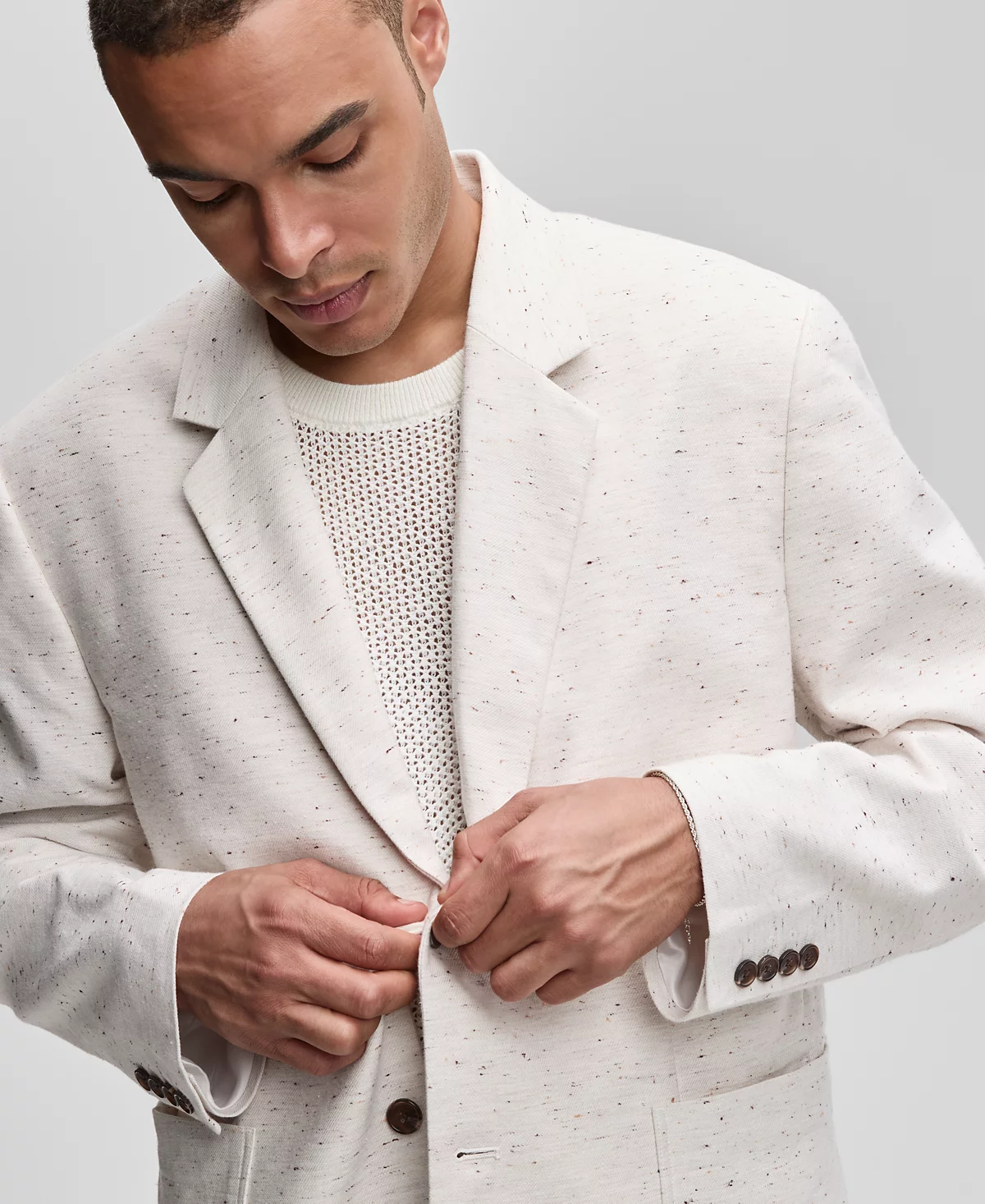 Mode of One Mens Relaxed-Fit Speckled Textured Blazer Exclusively at Macys 18990₽