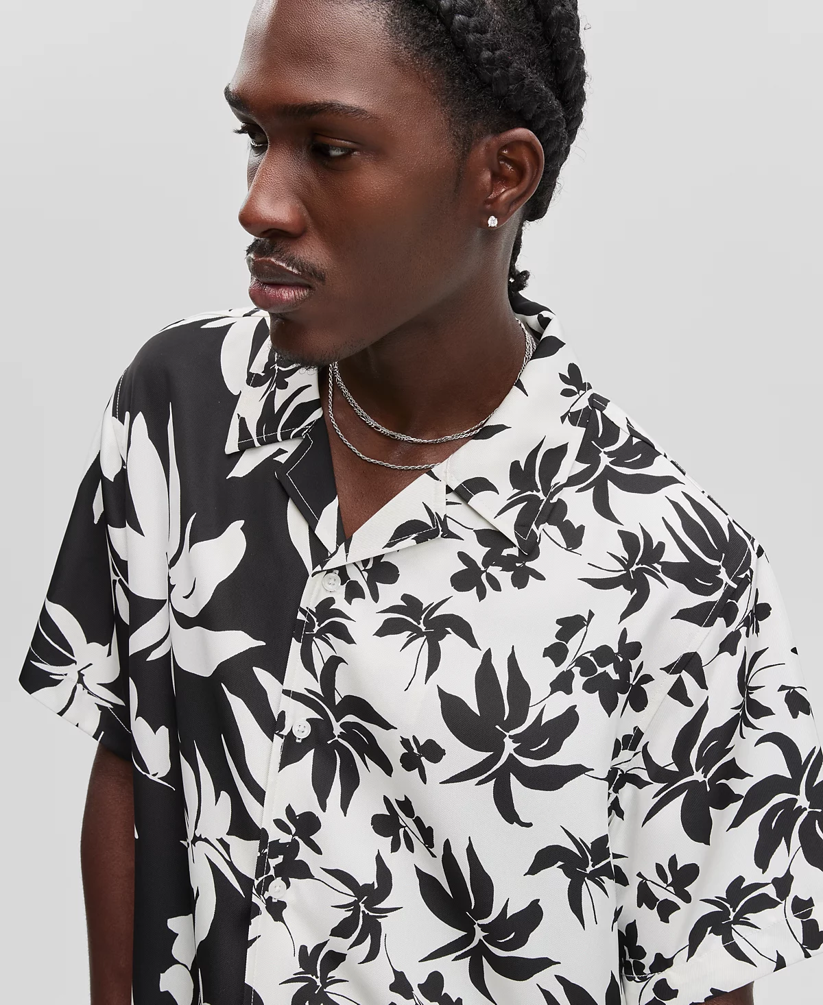 Mode of One Mens Short-Sleeve Palm Reverse Splicing Camp Collar Shirt Exclusively at Macys 6690₽