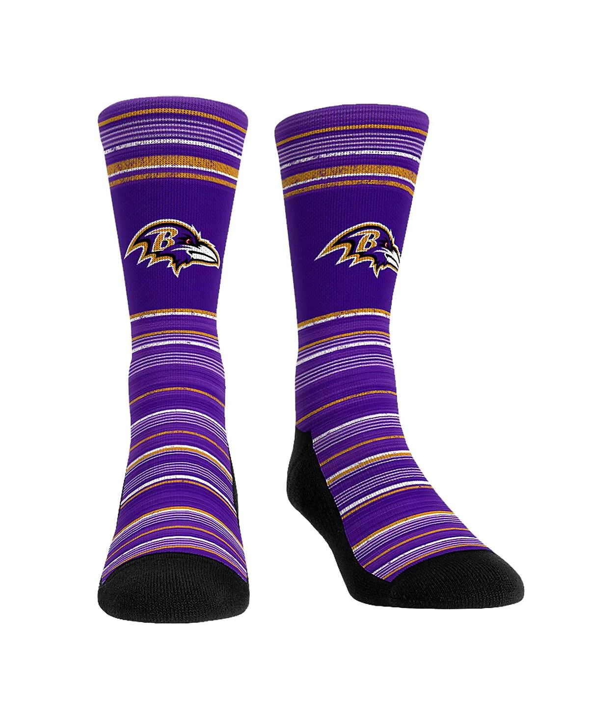 Rock 'Em Men's Baltimore Ravens Primary Crew Socks Boxer Briefs Combo Pack