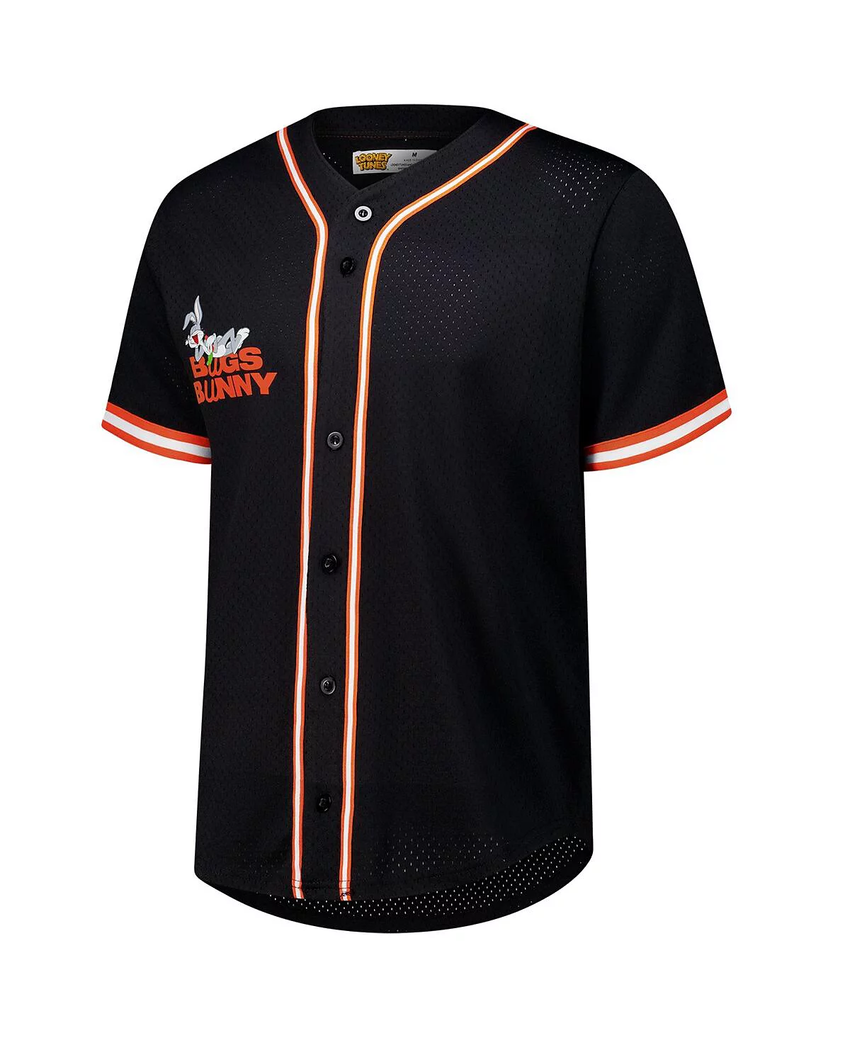 Freeze Max Mens Black Looney Tunes Bugs Bunny Classic Button-Up Baseball Jersey 12890₽